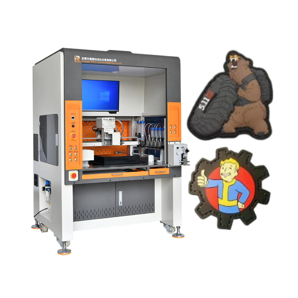 soft pvc rubber patch filling machine for 3D cartoon labels