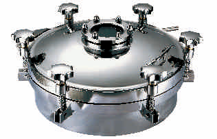 Pressure manhole with sight glass