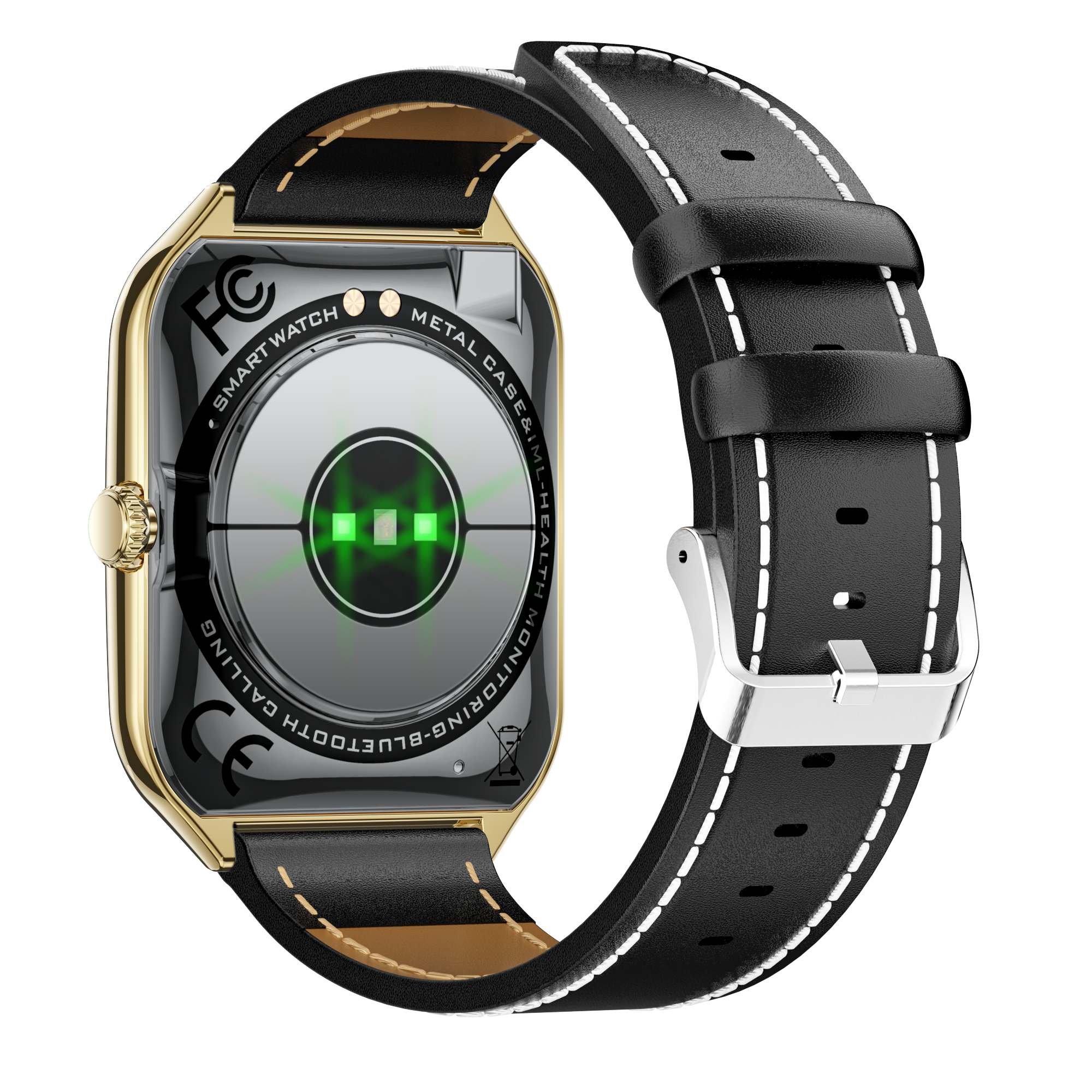 Luxury Men’s Business Smart Watch – 1.95″ AMOLED, Curved Ultra-Thin, Leather Strap, IP68 Waterproof