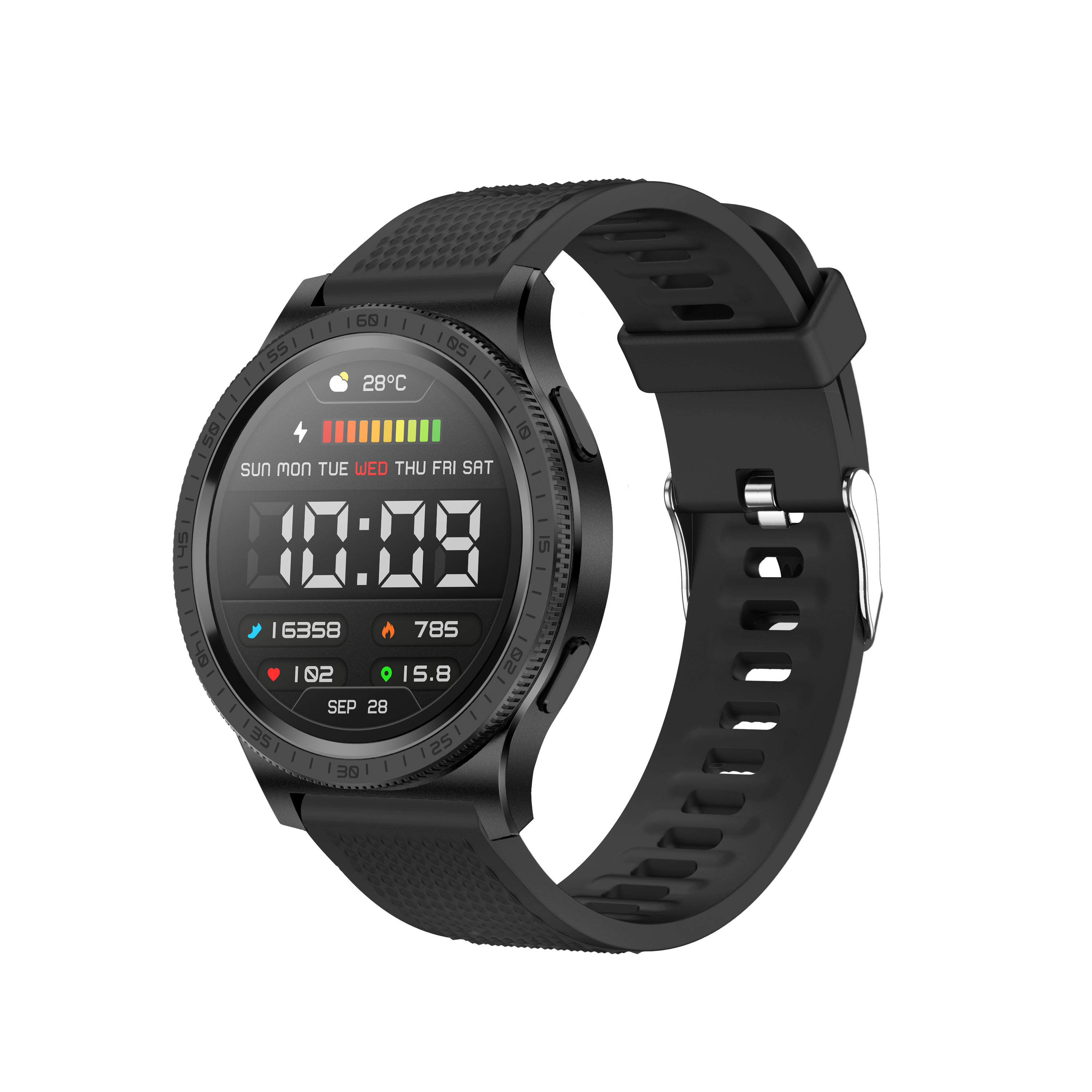 Luxury Men's Smart Business Watch with AMOLED Display & Rotating Bezel