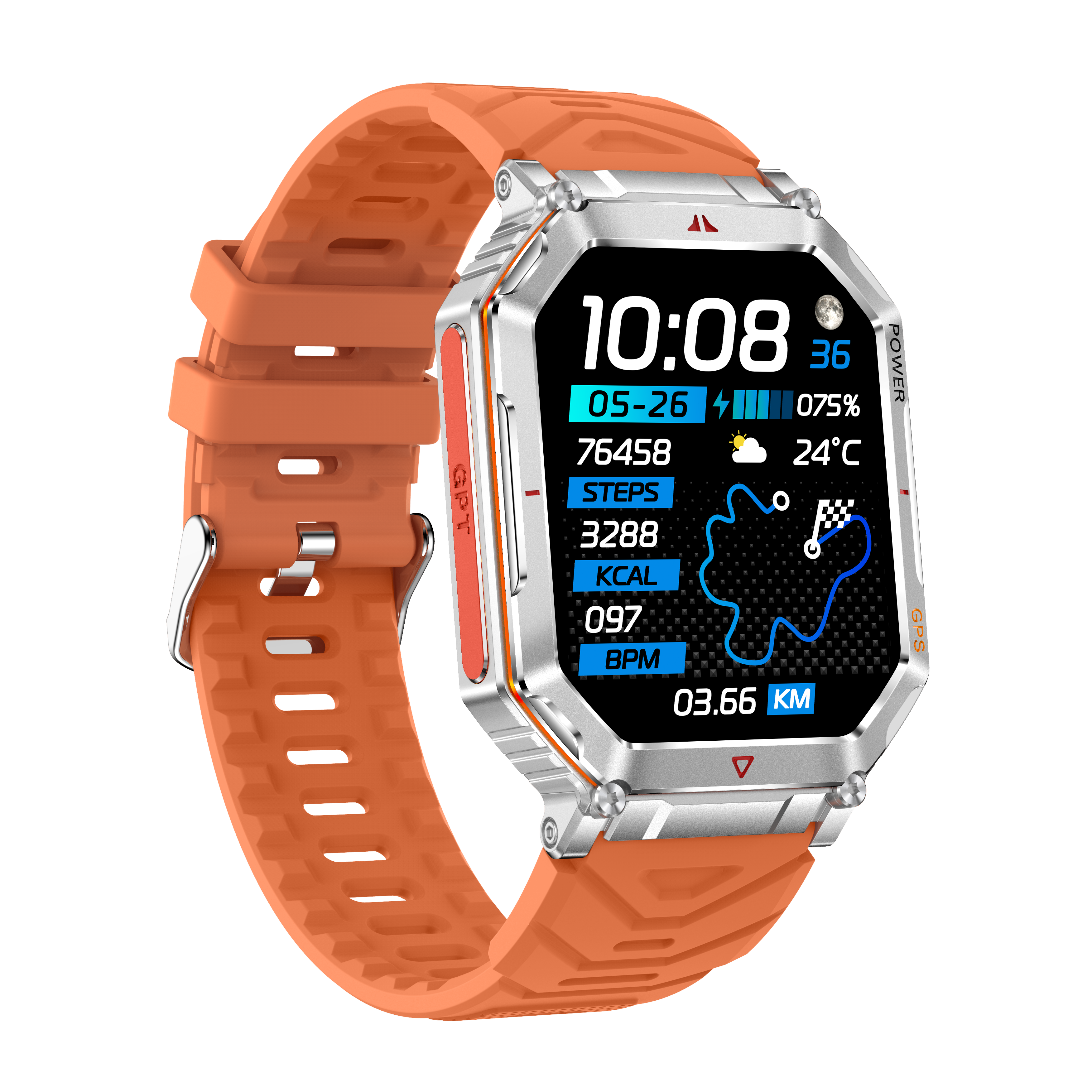 Men's Outdoor GPS Smartwatch with AI Assistant, 107+ Sports Modes, and Rugged Design