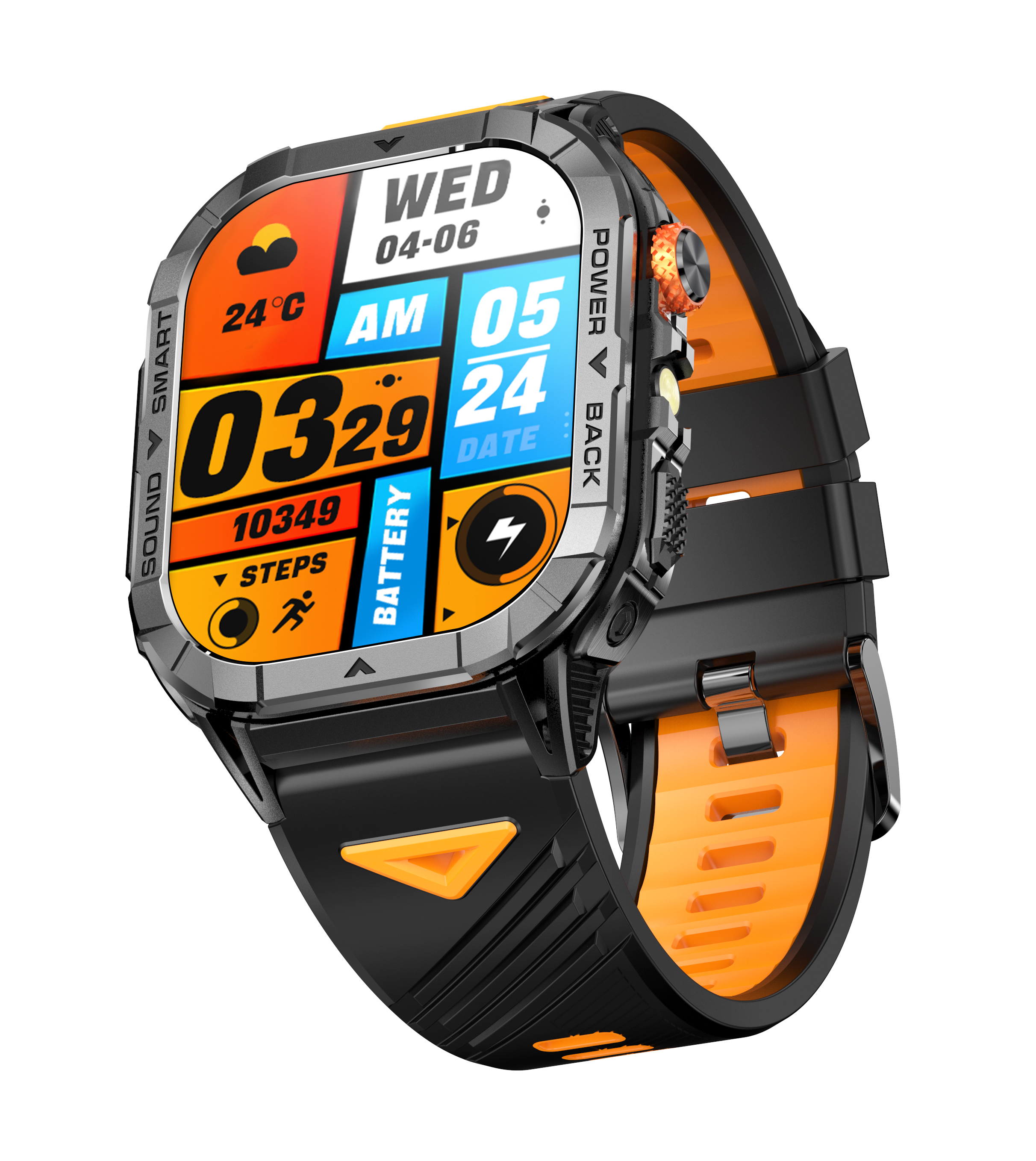Rugged Outdoor AMOLED Smartwatch with Flashlight & Call Function