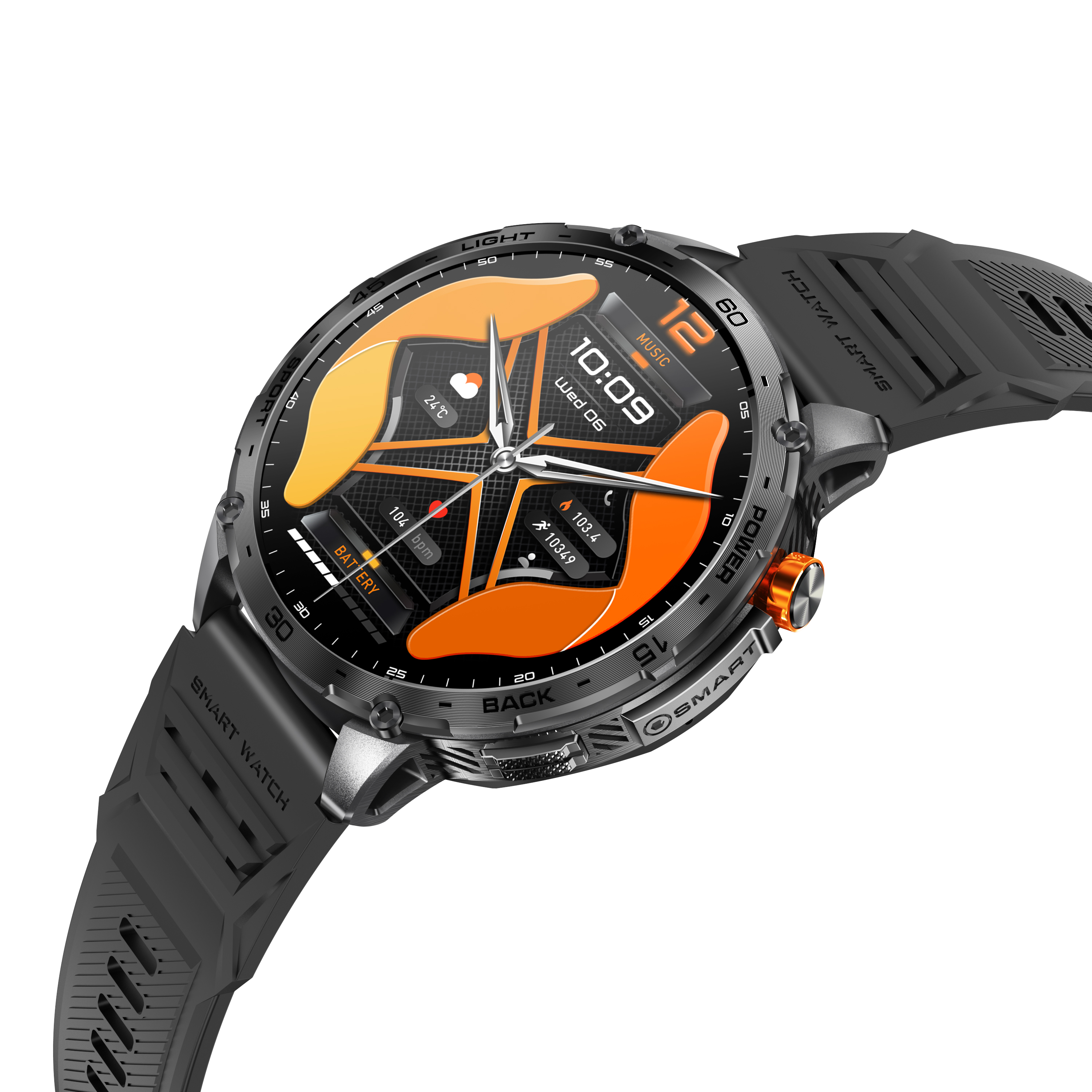 Outdoor AMOLED Smart Watch for Men with Flashlight, Bluetooth Call, and 100+ Sport Modes
