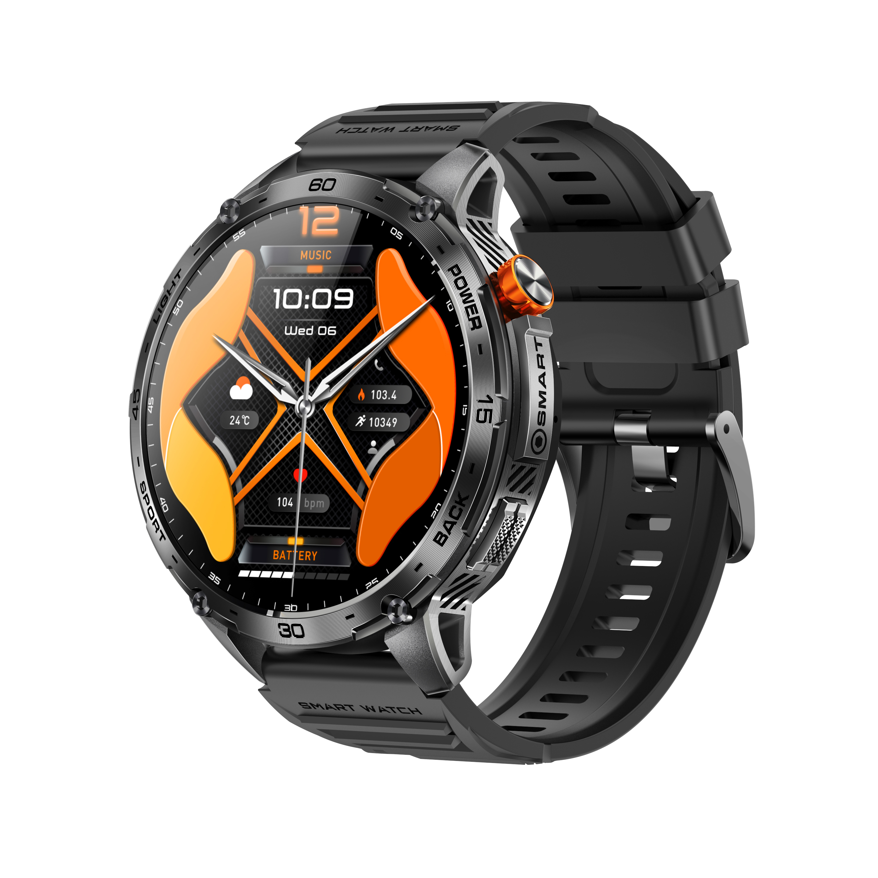 Outdoor AMOLED Smart Watch for Men with Flashlight, Bluetooth Call, and 100+ Sport Modes