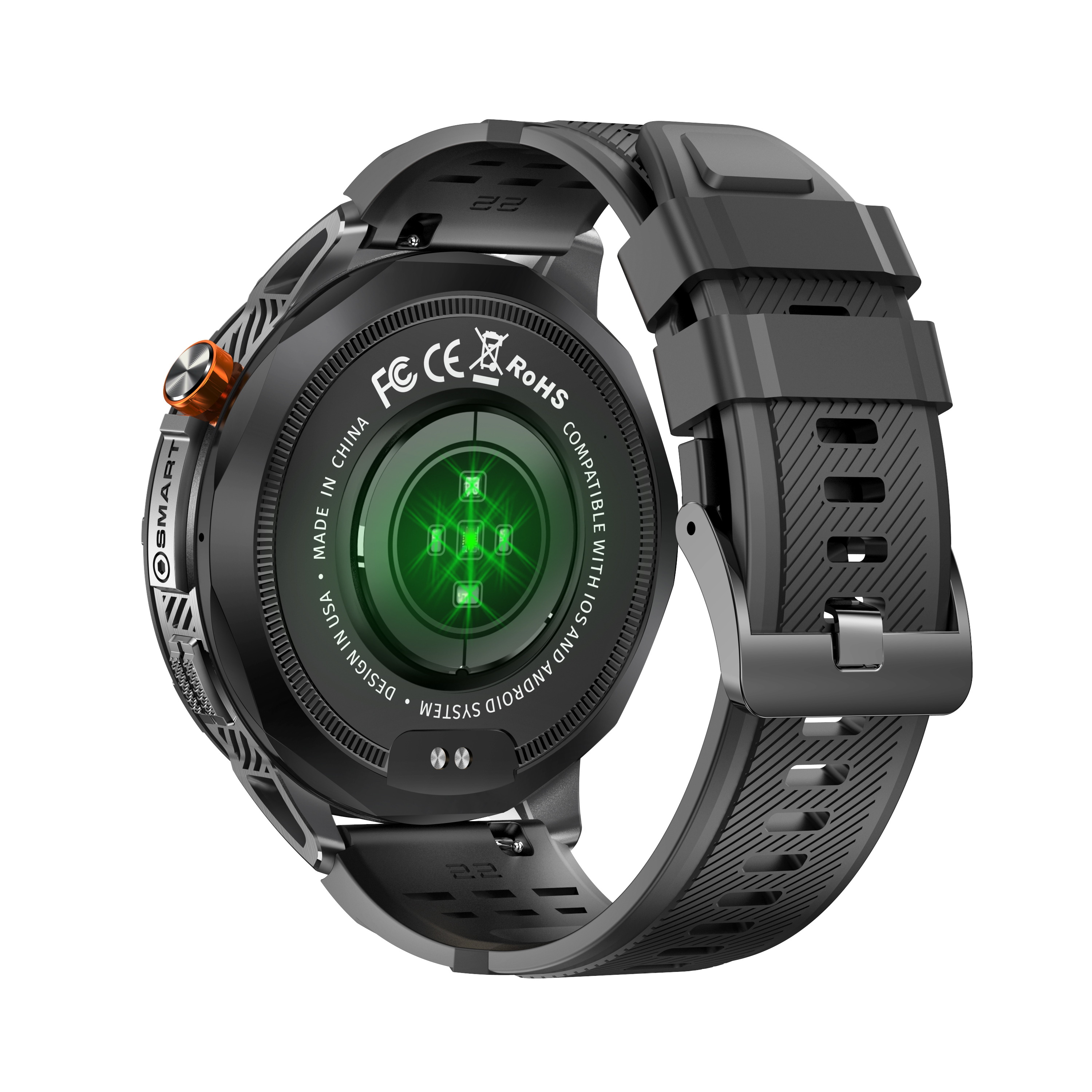 Outdoor AMOLED Smart Watch for Men with Flashlight, Bluetooth Call, and 100+ Sport Modes