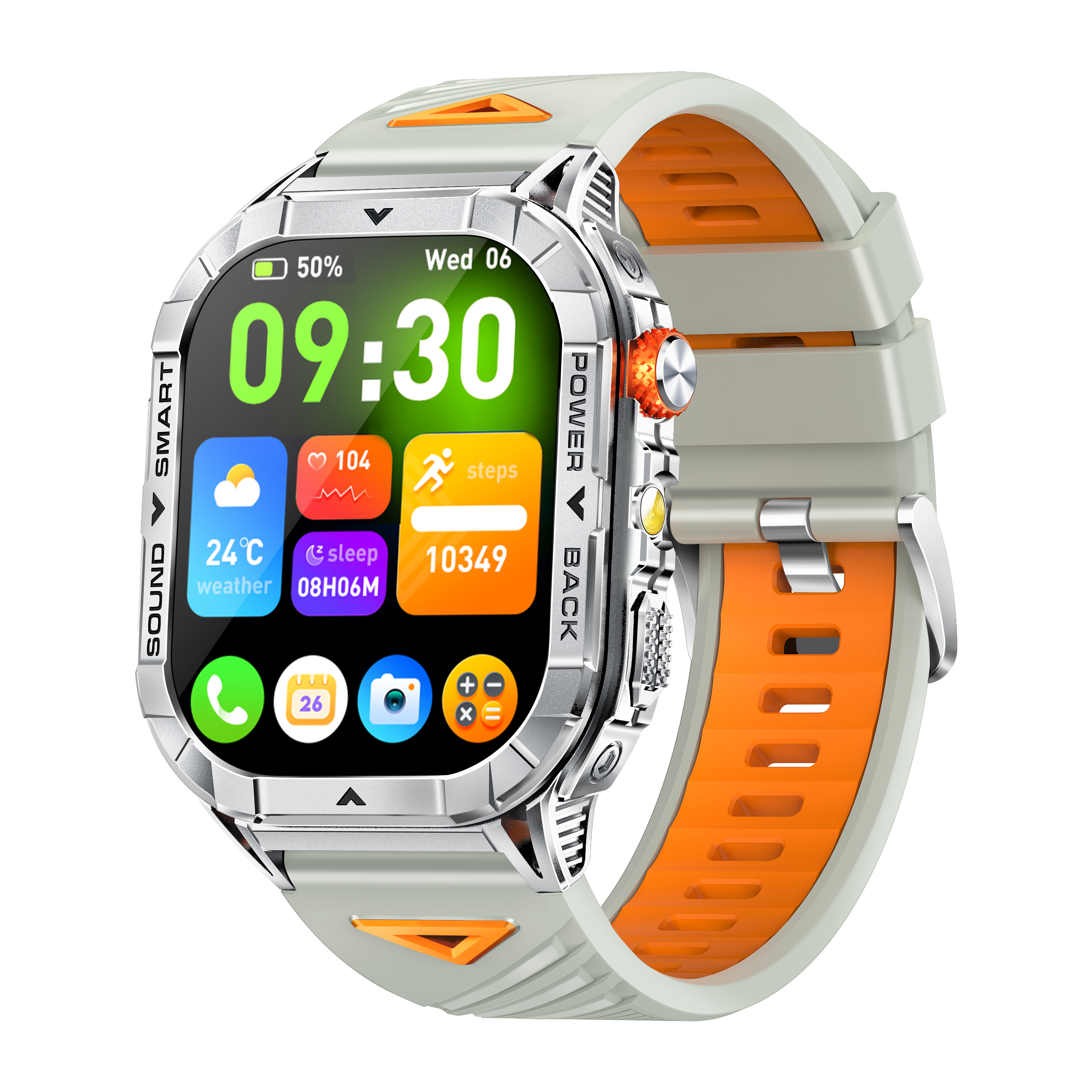 2.13'' Rugged Outdoor AMOLED Smartwatch for Men with Call, Flashlight, Health Monitor, 100+ Sports Modes