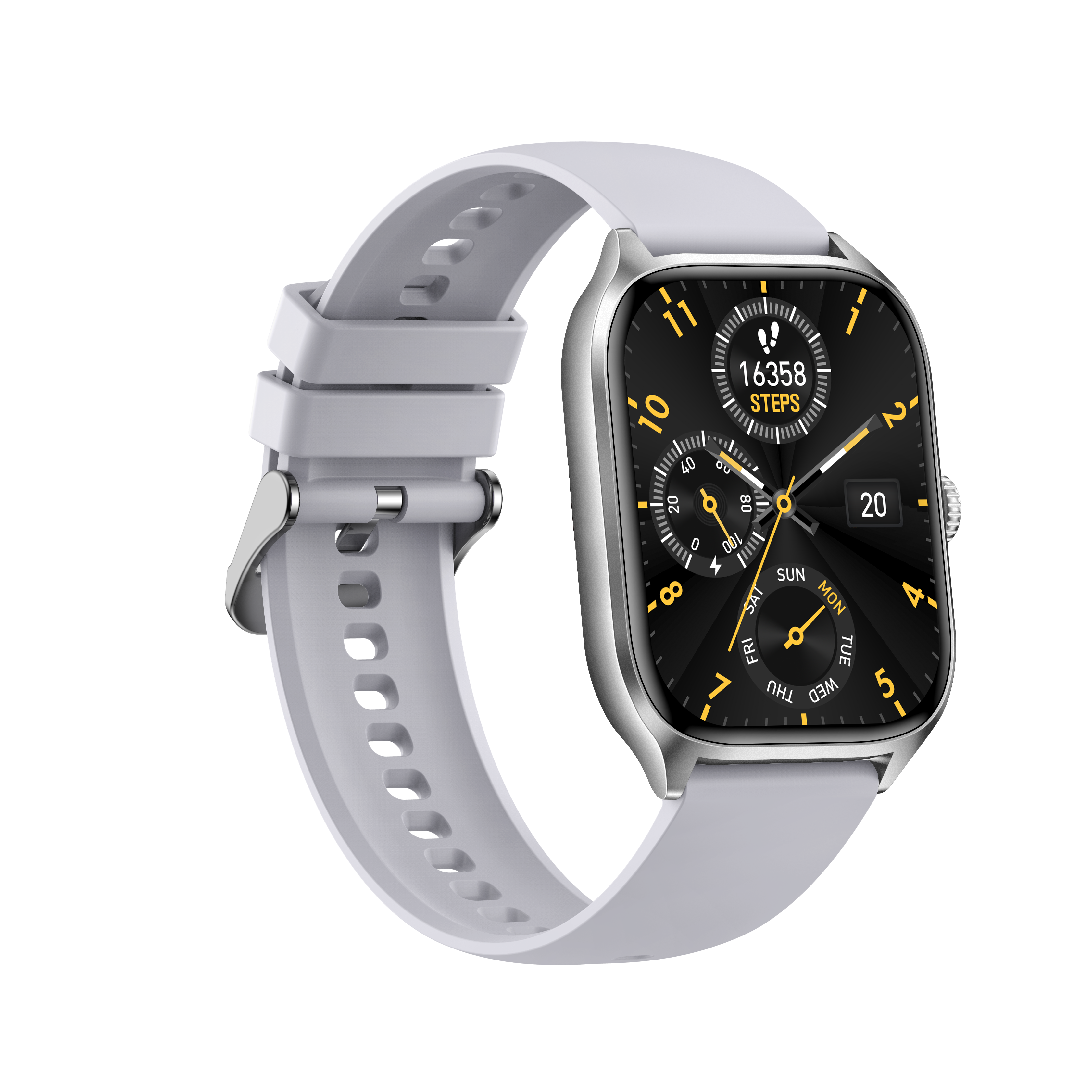 2.01'' Bluetooth Smartwatch with Heart Rate & SpO2 Monitor, IP67 Waterproof, Business Style