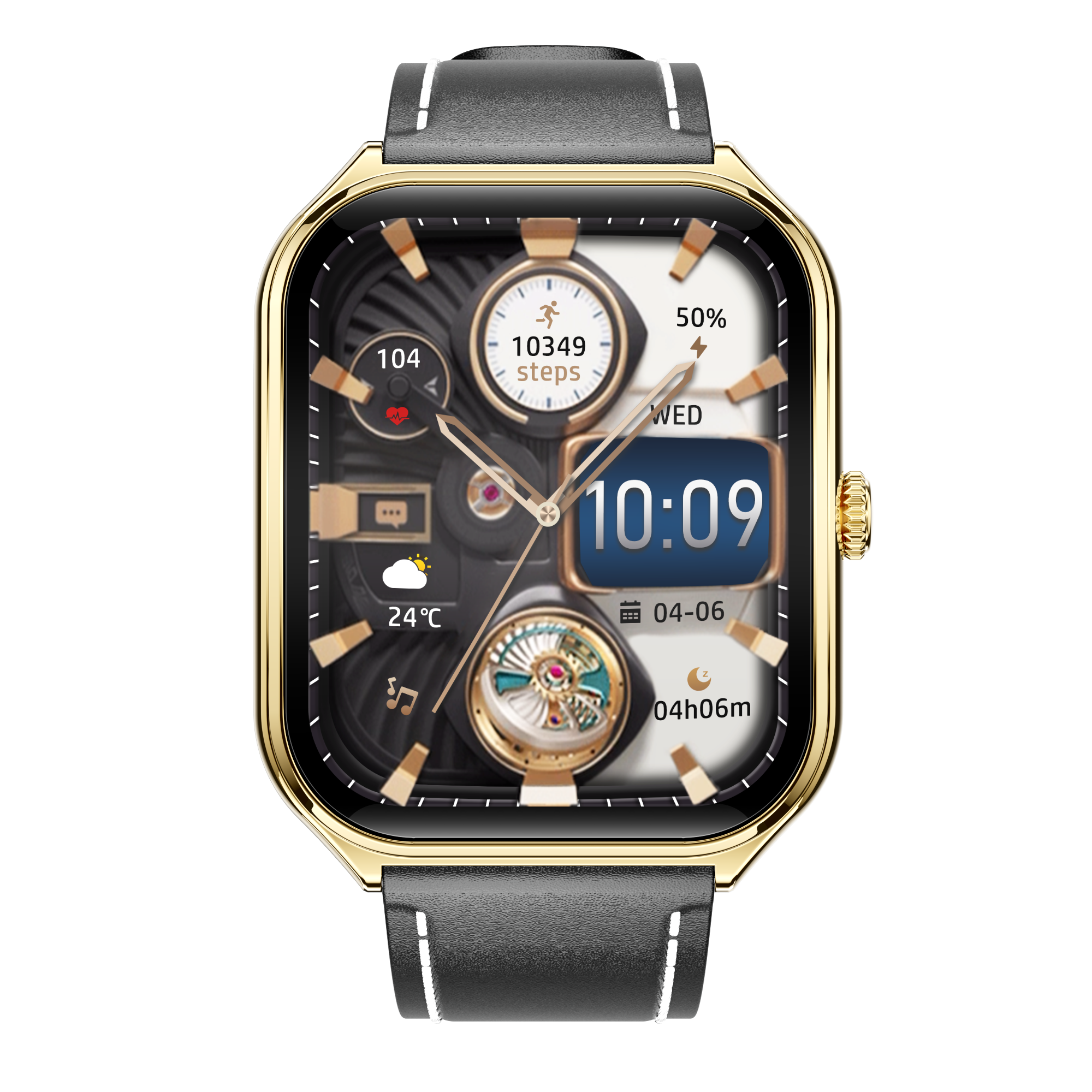 Luxury Men’s Business Smart Watch – 1.95″ AMOLED, Curved Ultra-Thin, Leather Strap, IP68 Waterproof