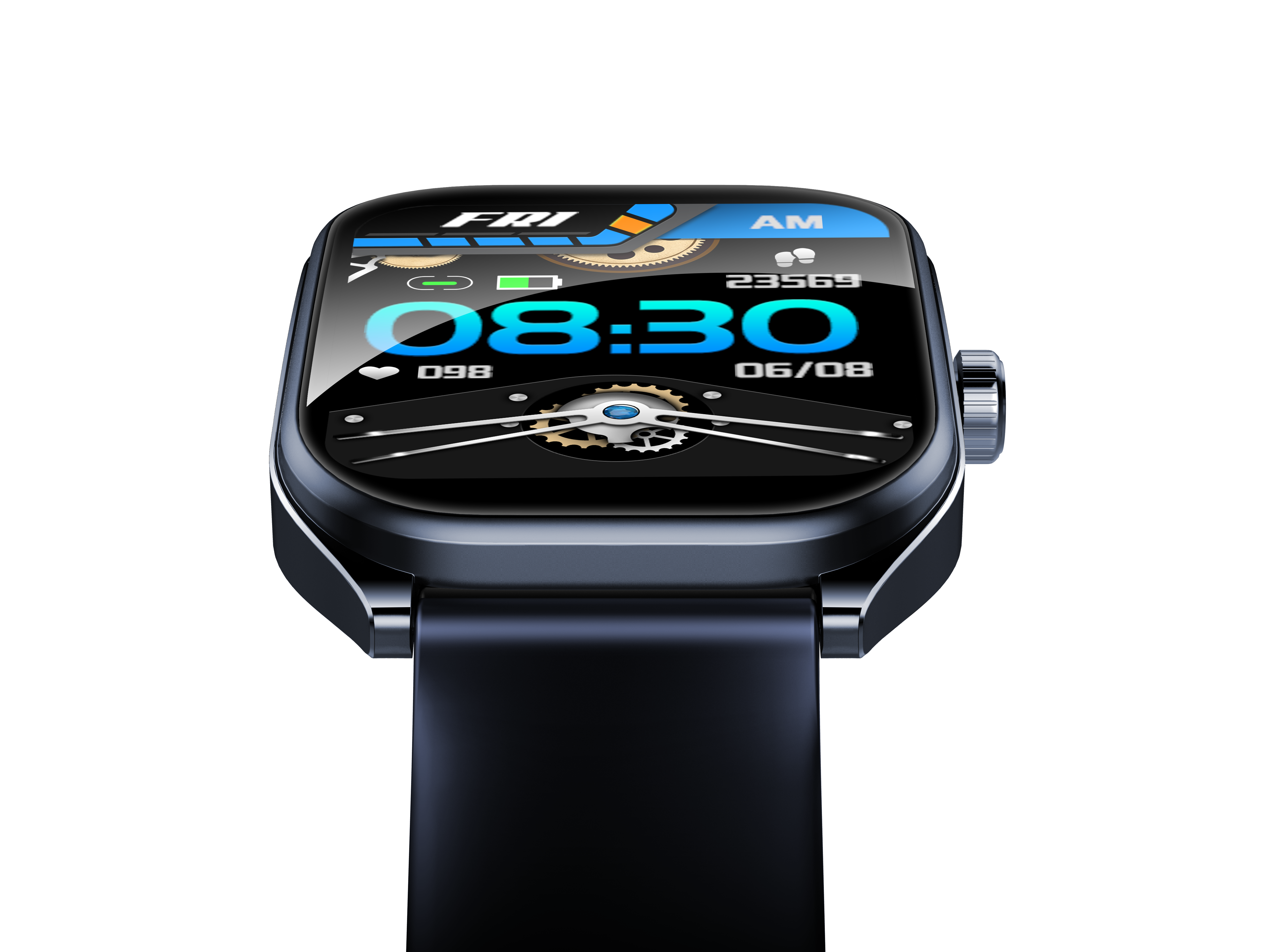 2.01 Inch Curved Screen Smart Watch for Men, IP68 Waterproof, Bluetooth Calling, Rotating Encoder, 300mAh Battery