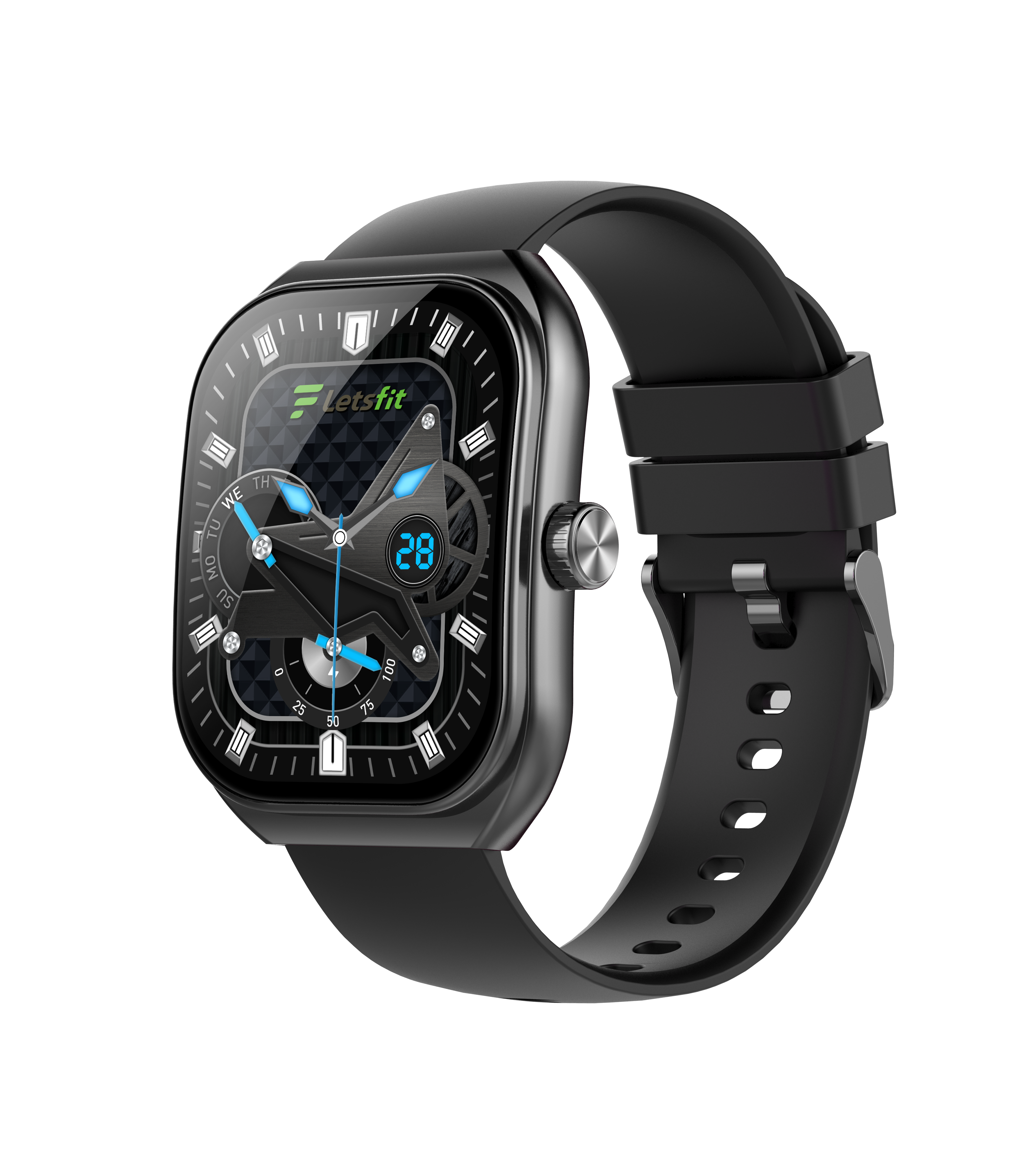 2.01'' Bluetooth Calling Smart Watch for Men – Curved Screen, IP68 Waterproof, Health & Sports Tracker