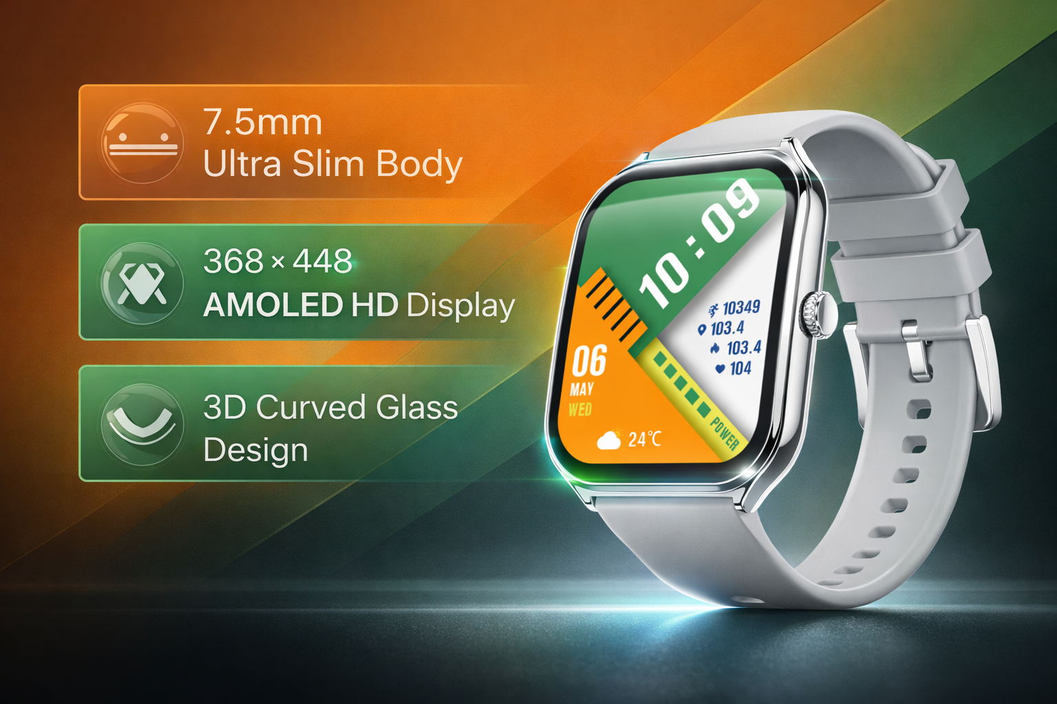 Morrison IP68 Waterproof Fashion Sports Elegant Luxury Smart Watch 1.96'' AMOLED Bluetooth Call