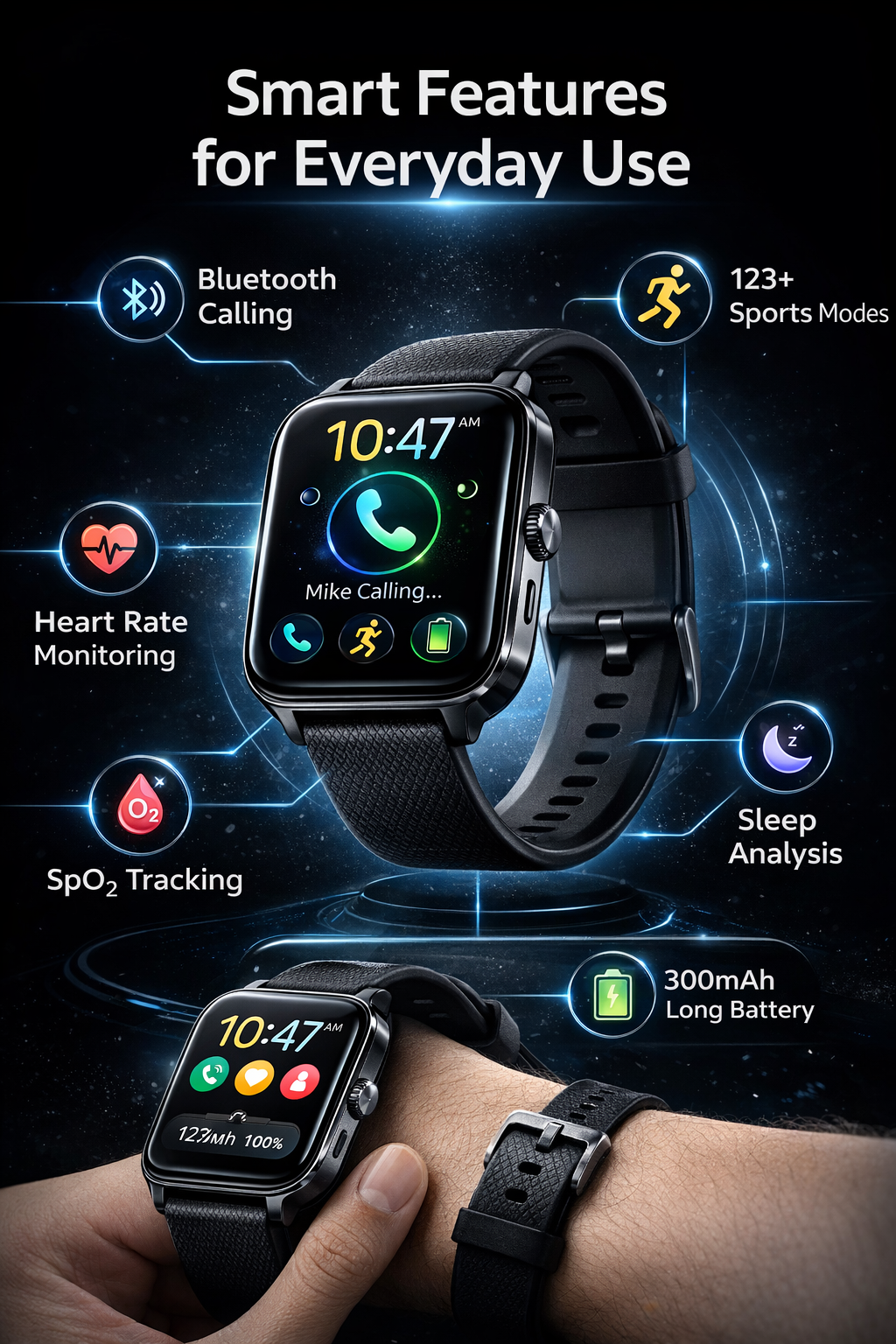 Morrison IP68 Waterproof Fashion Sports Elegant Luxury Smart Watch 1.83