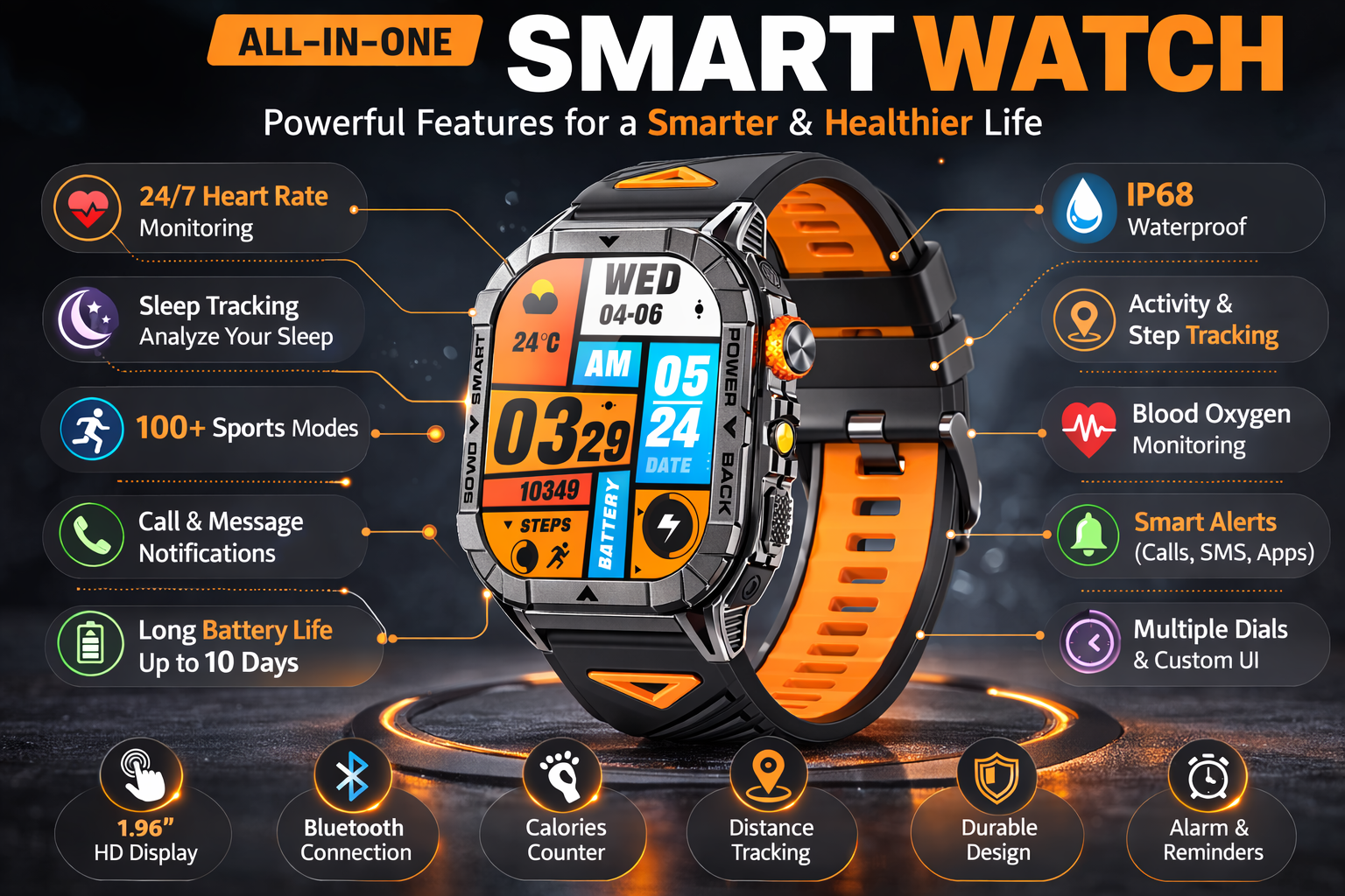 Morrison Men's Outdoor AMOLED Smart Watch 2.13