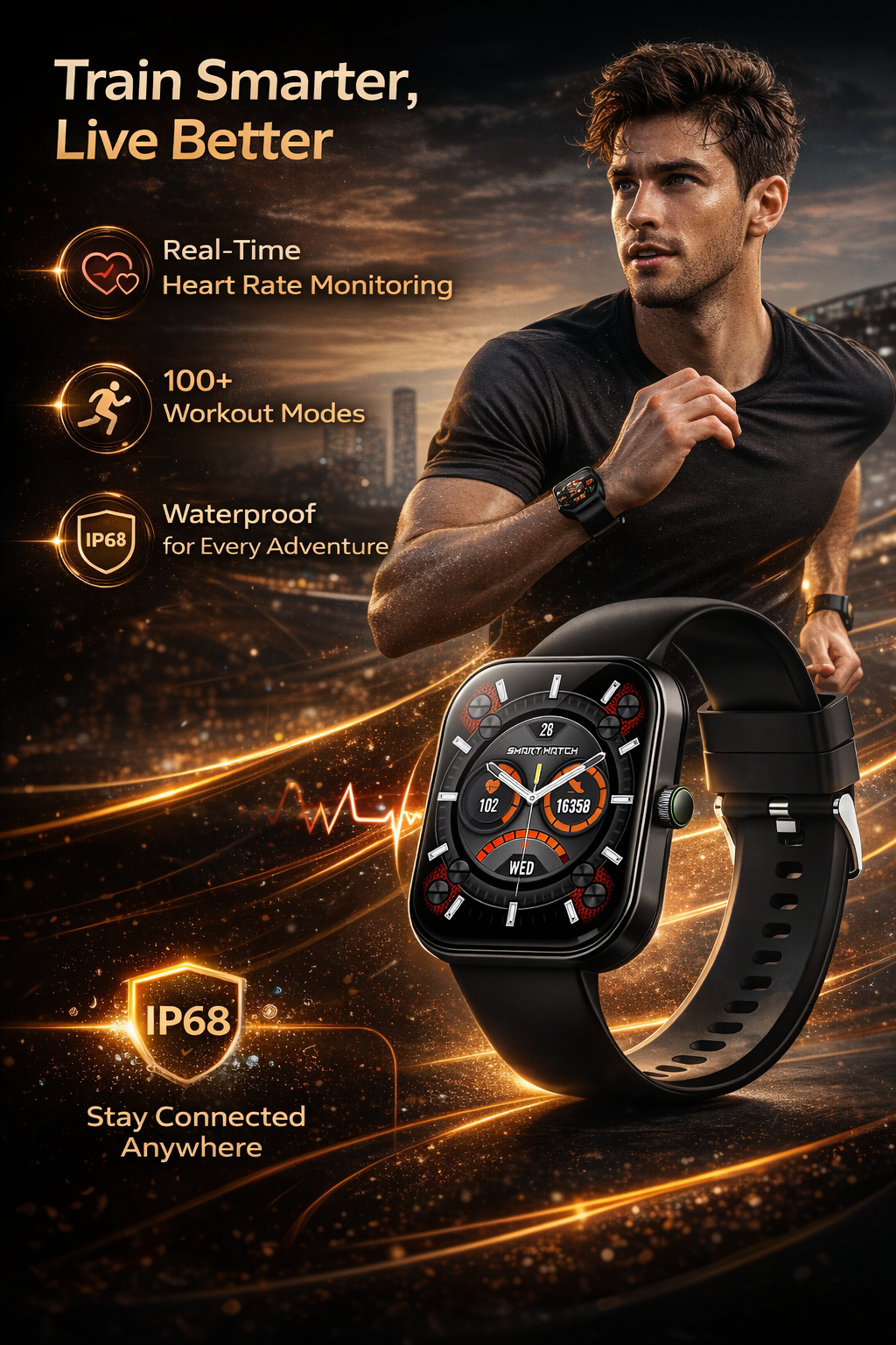 Morrison Luxury IP68 Waterproof Fashion Sports Smart Watch AMOLED Bluetooth Call