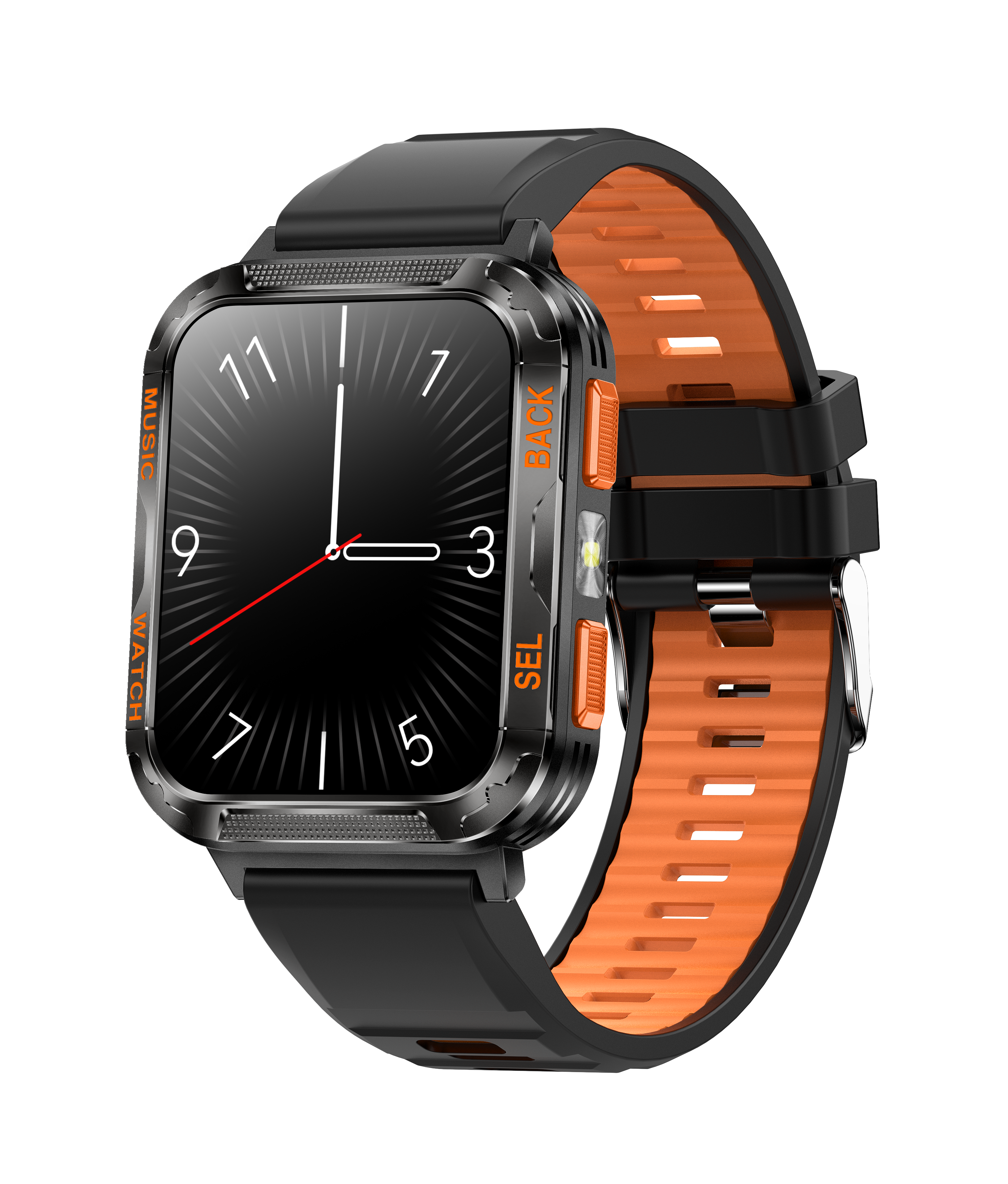 Outdoor Smart Music Watch with Flashlight & Fitness Tracker - Waterproof, Large Screen