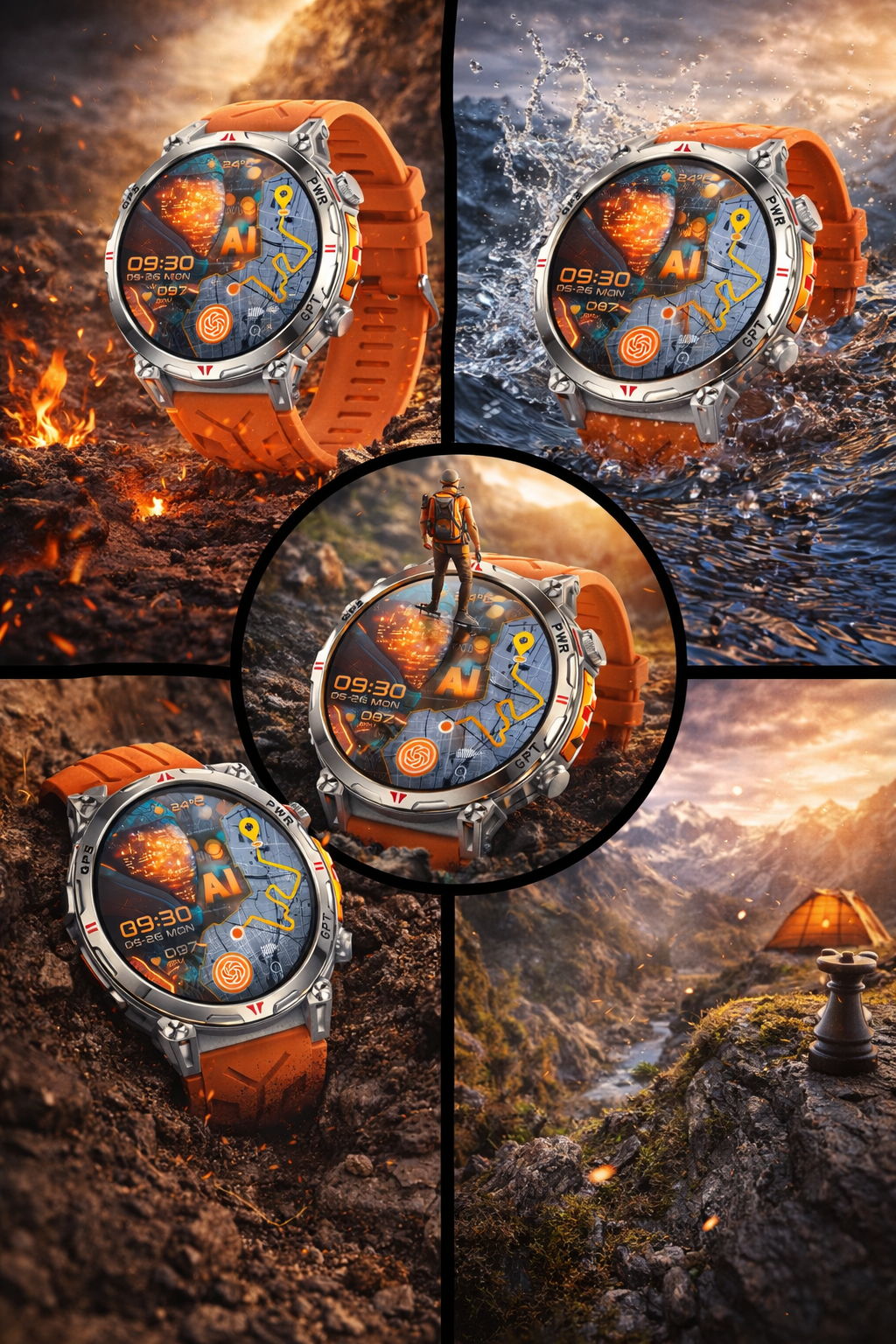 Morrison Luxury Men's GPS AMOLED Smart Watch 1.56'' 480×480 Bluetooth Call 650mAh 100+ Sports Modes