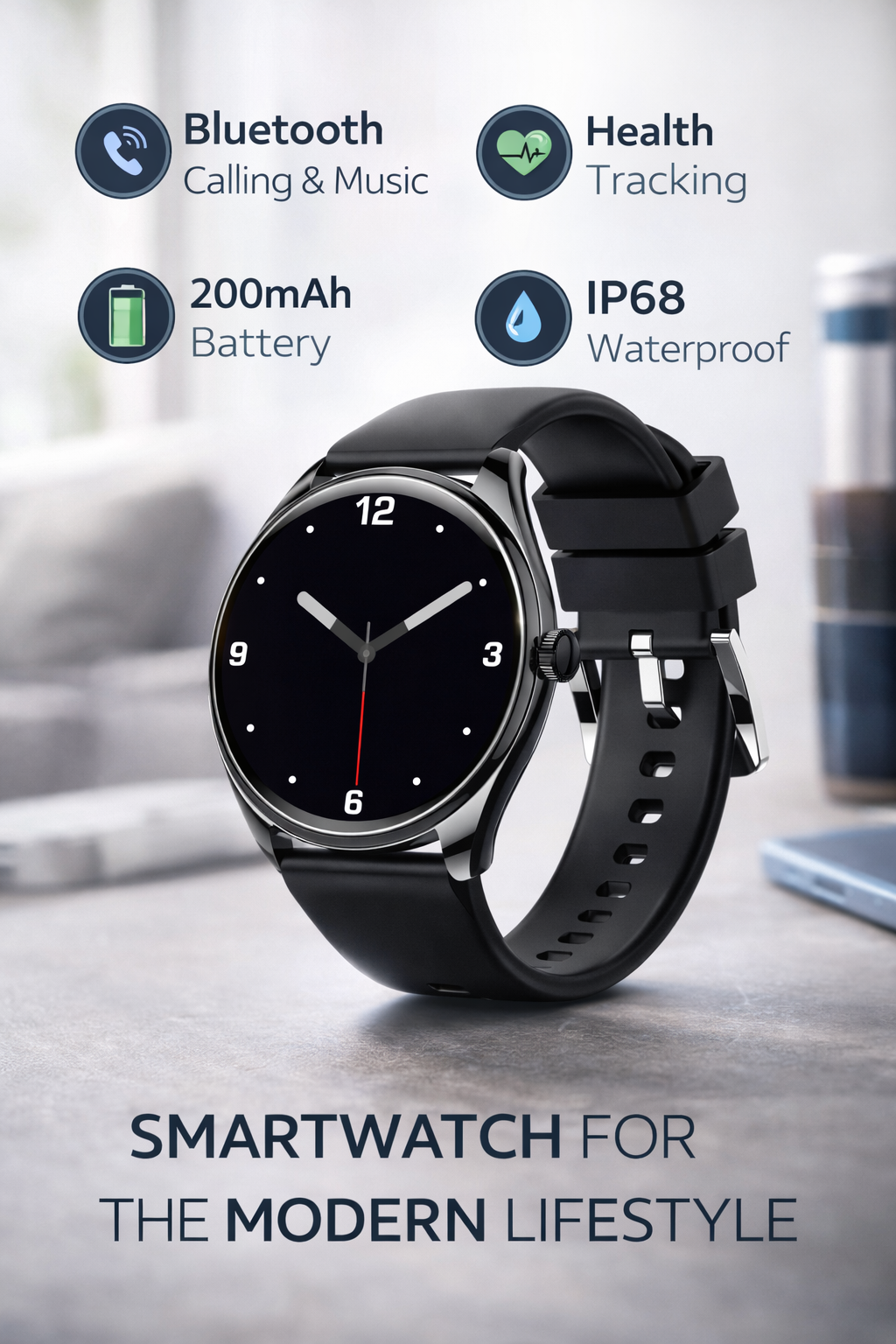 Morrison Luxury Men's Business Casual Smart Watch 1.43