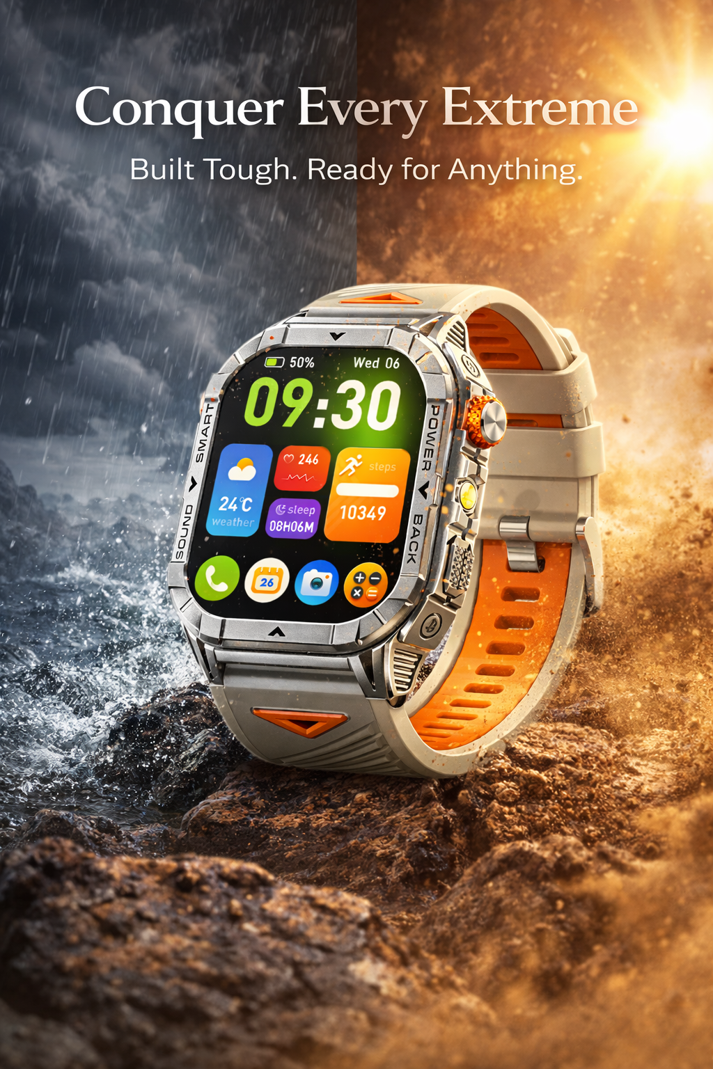 Morrison AMOLED Outdoor Smart Watch 2.13'' HD Display IP68 Waterproof Bluetooth Call Sports Fitness Tracker