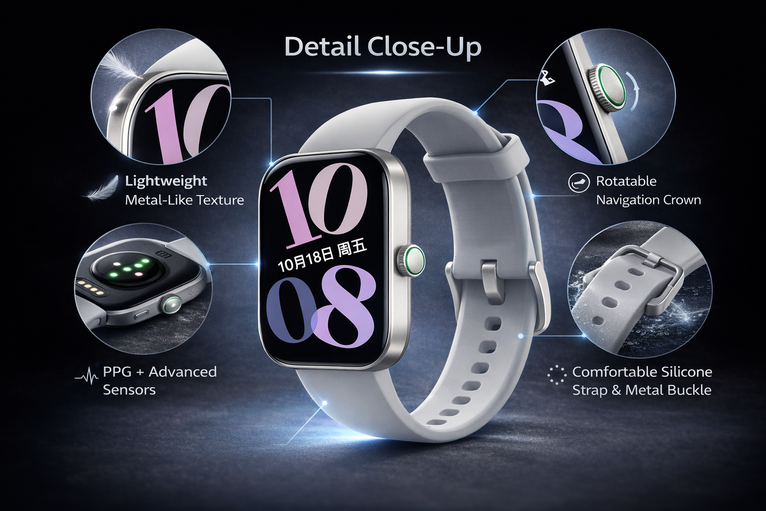 Morrison Luxury AMOLED Smart Watch 2.06'' IP68 Waterproof Bluetooth Call Sports Fitness Watch