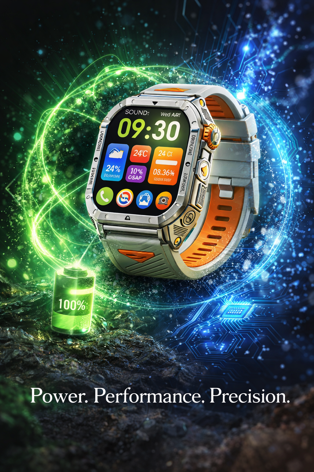 Morrison AMOLED Outdoor Smart Watch 2.13'' HD Display IP68 Waterproof Bluetooth Call Sports Fitness Tracker