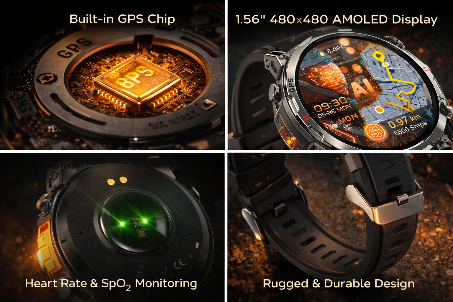 Morrison Men’s Fashion GPS Smart Watch 1.56