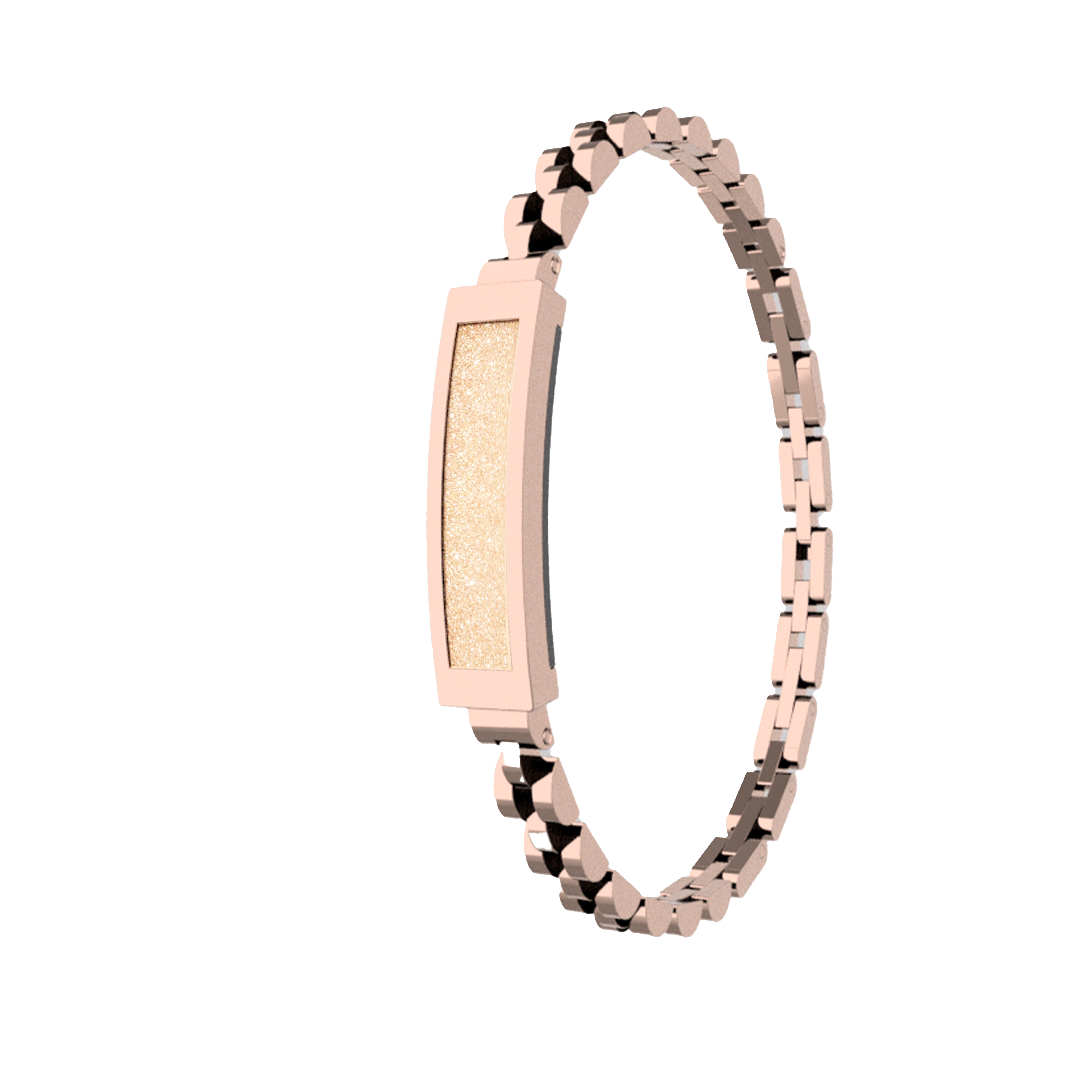 Luxury Women's Smart Bracelet – Rose Gold Zinc Alloy, Stainless Steel Strap, IP68 Waterproof, Health & Fitness Tracking
