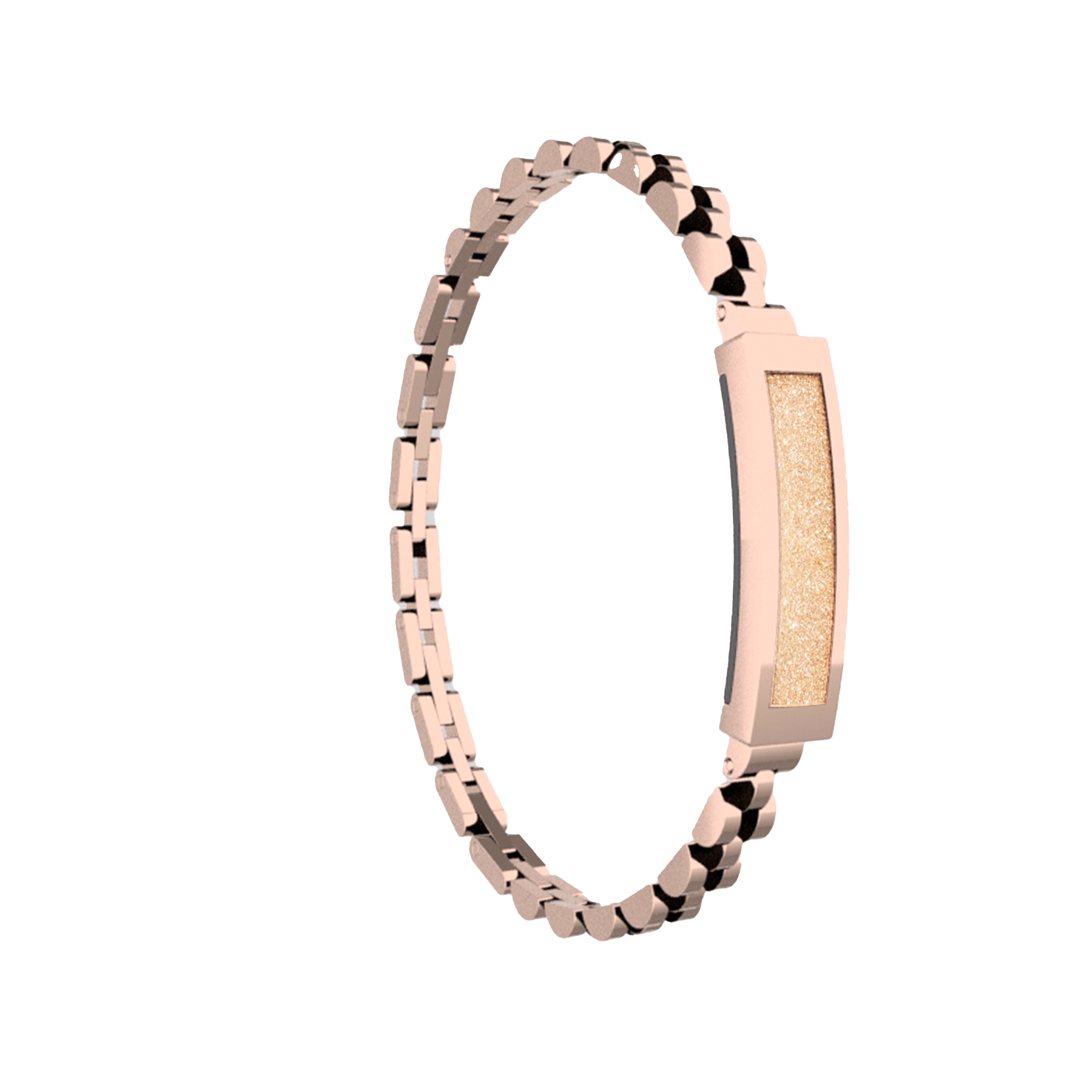 Luxury Women's Smart Bracelet – Rose Gold Zinc Alloy, Stainless Steel Strap, IP68 Waterproof, Health & Fitness Tracking