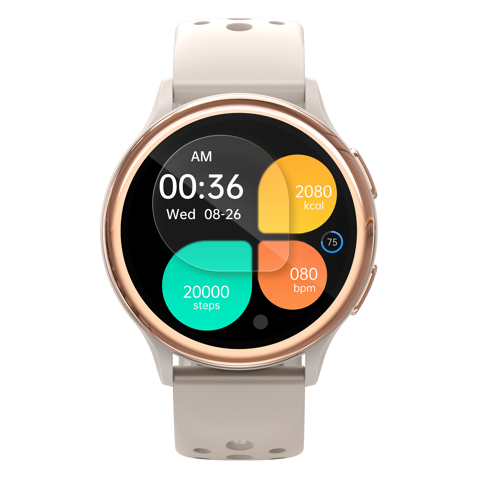 Women's Sports Smartwatch – Round Design, IP68 Waterproof, Call Function, Heart Rate & 100+ Sports Modes