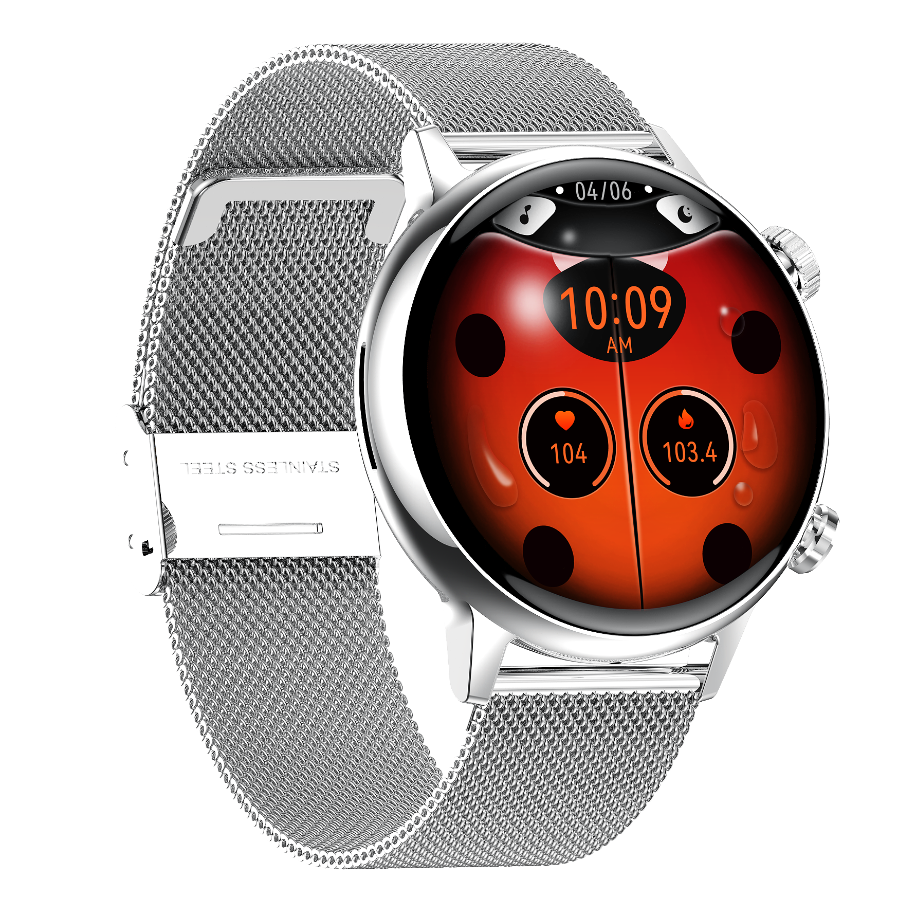 Luxury Slim Round AMOLED Smartwatch for Women, 1.19