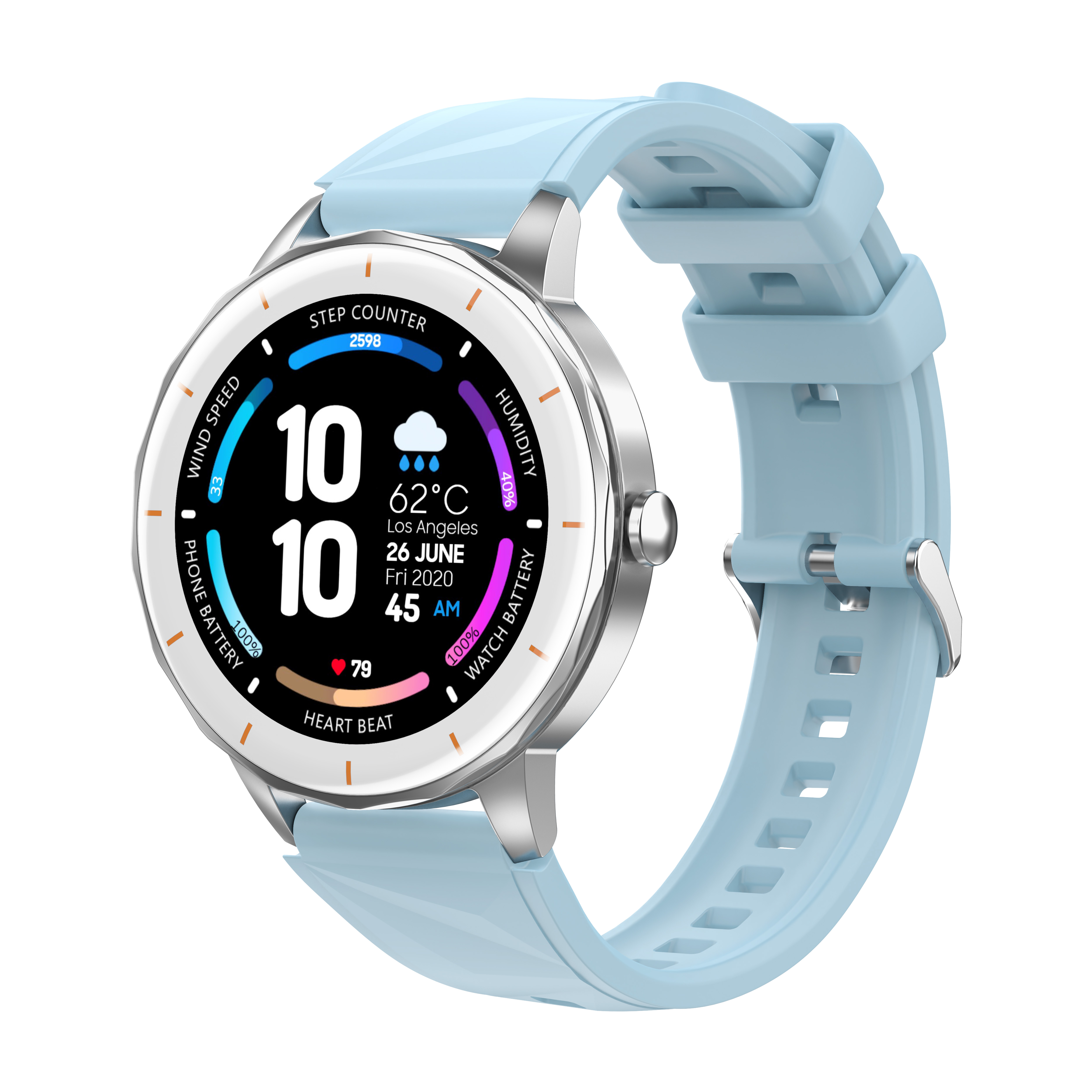 Elegant Round Ladies Smart Watch with Call Function and Health Monitoring