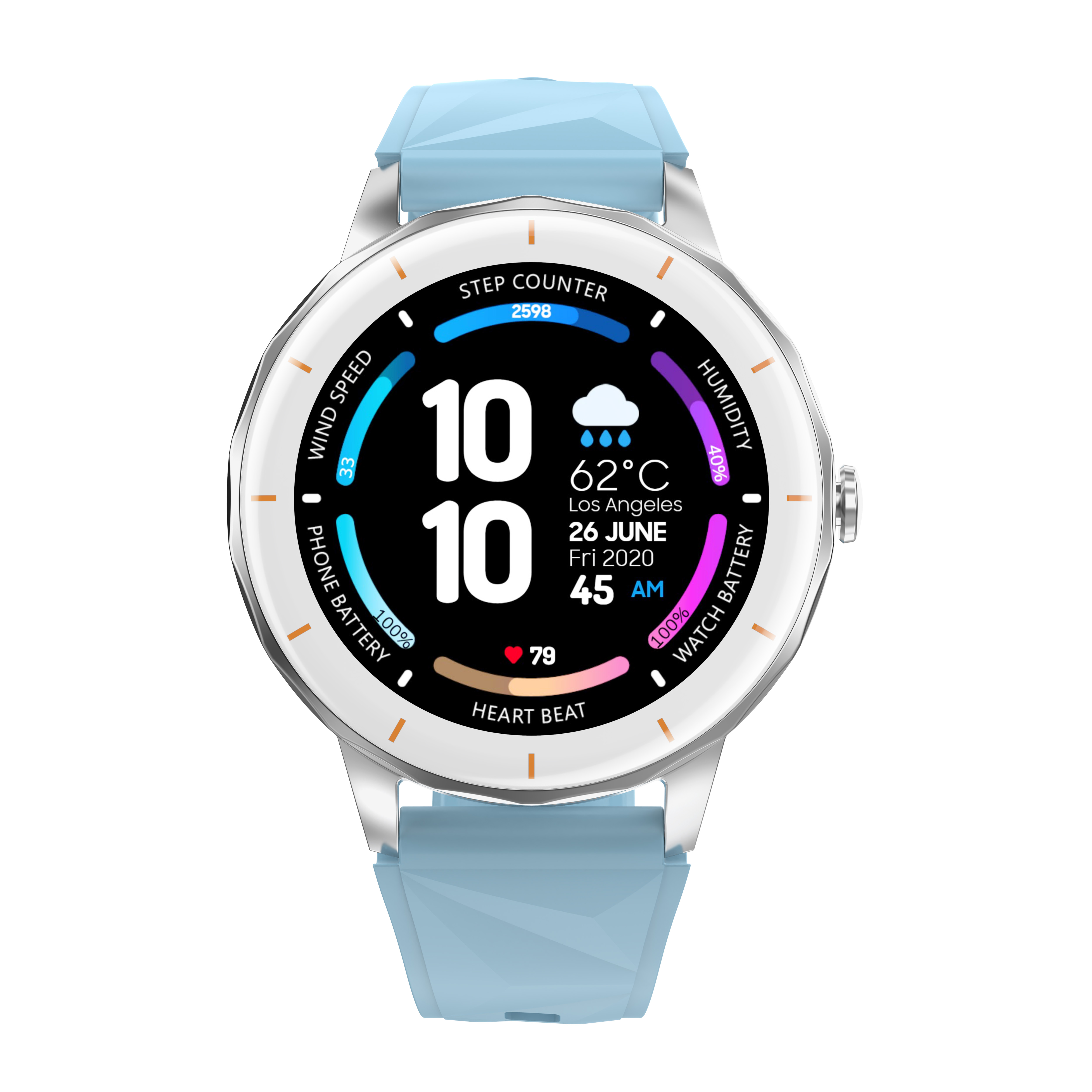 Elegant Round Ladies Smart Watch with Call Function and Health Monitoring