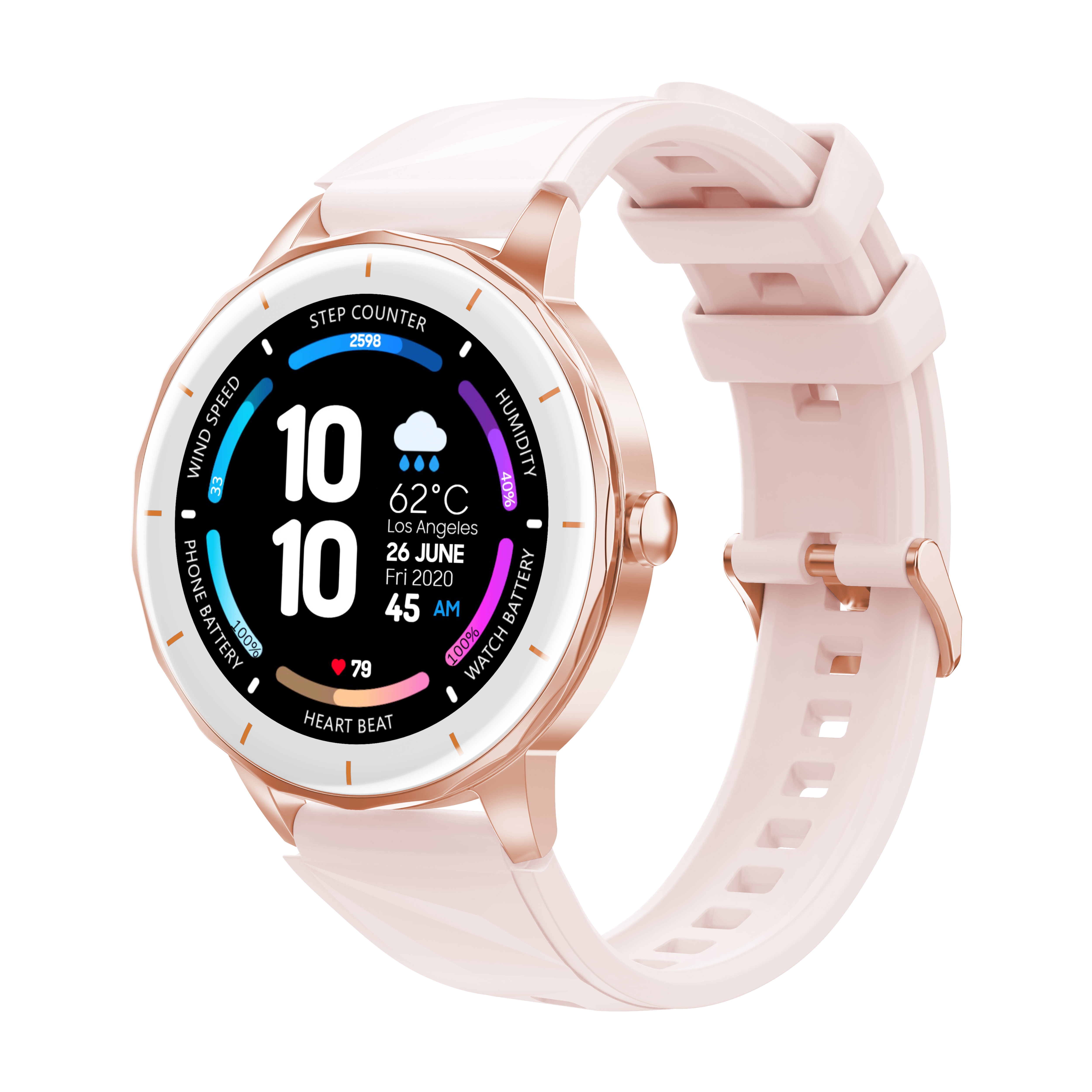 Luxury Women's Round Smart Watch with 1.27'' Display & Health Monitoring