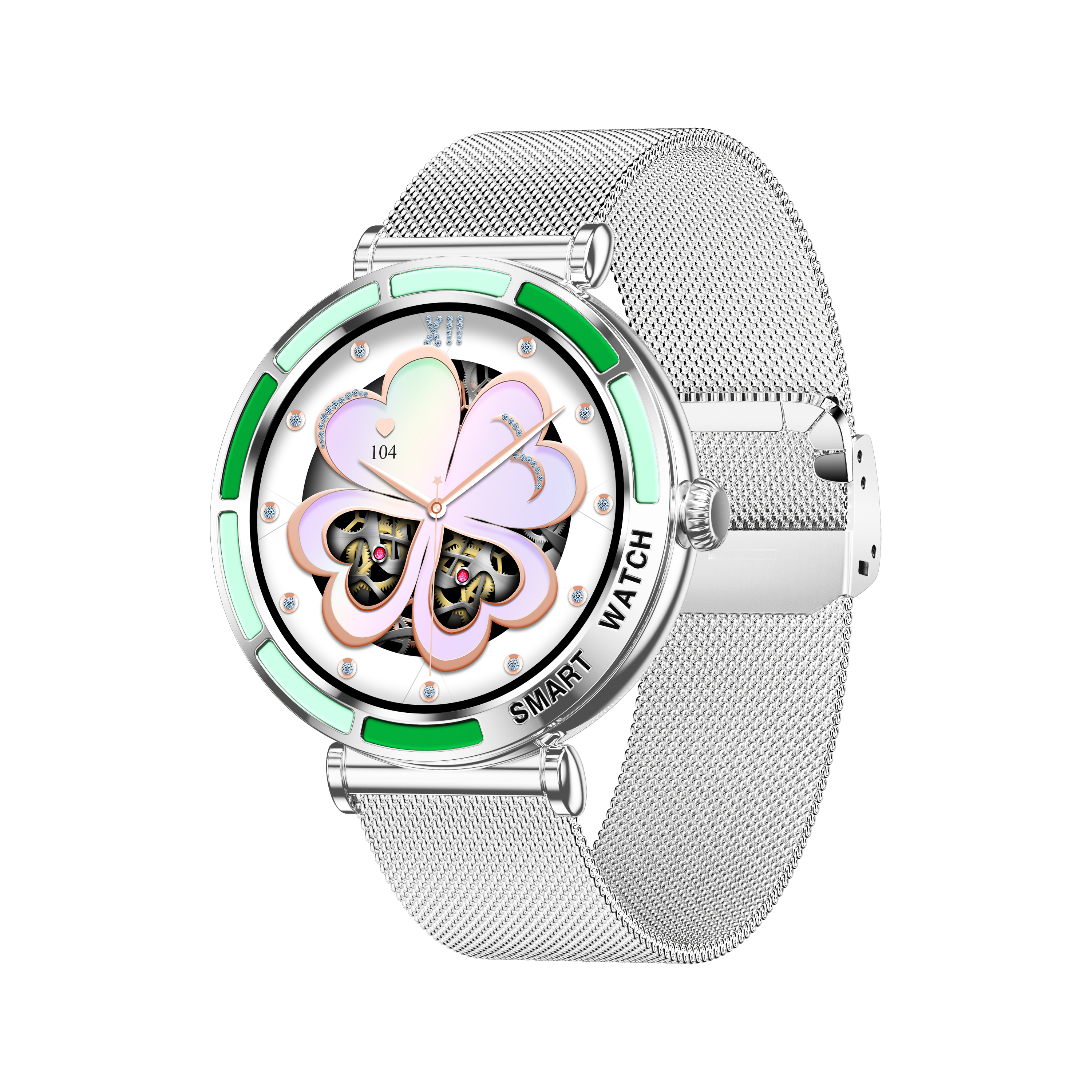 Luxury Ladies Round Smartwatch with Call Function, IP68 Waterproof, Zinc Alloy Case