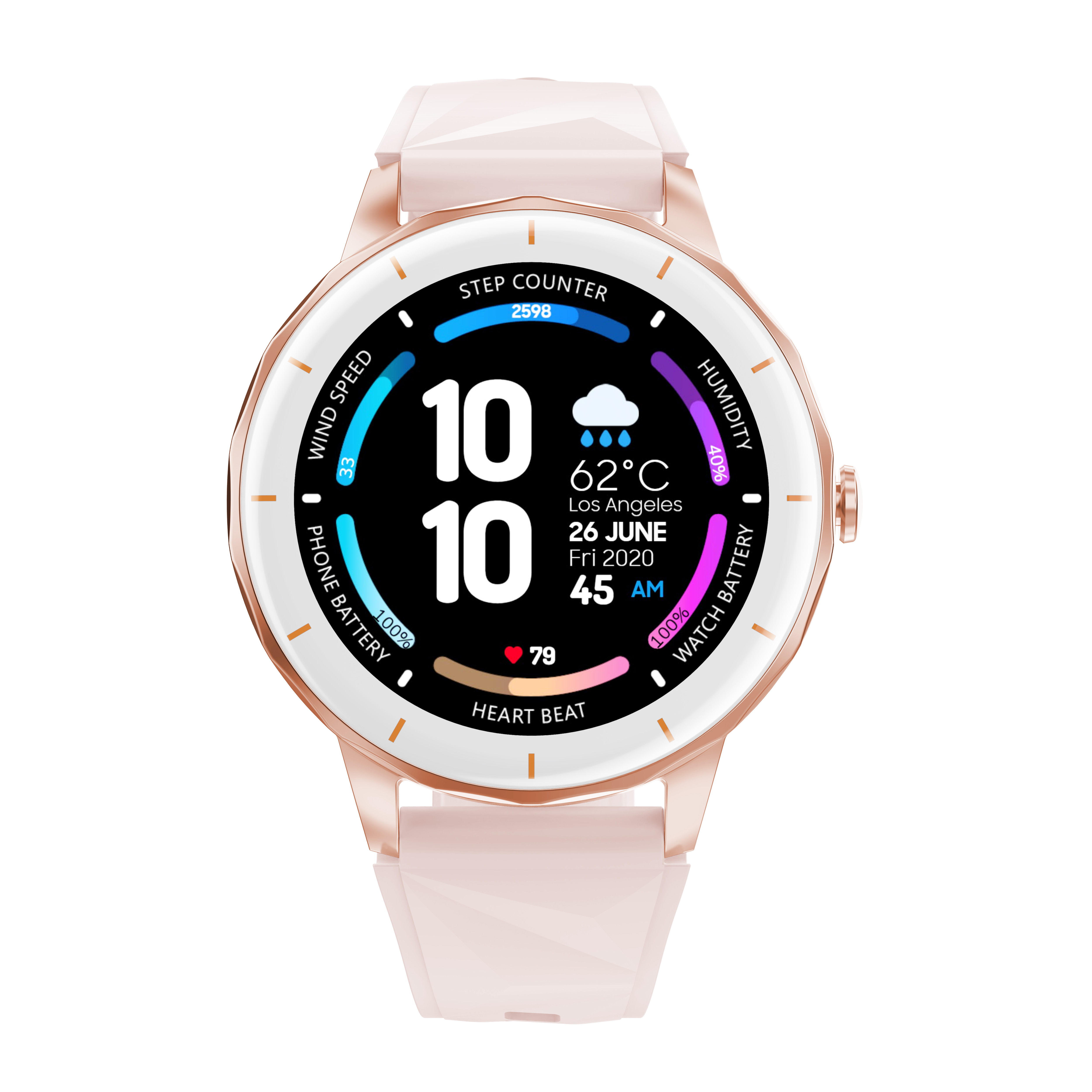 Luxury Women's Round Smart Watch with 1.27'' Display & Health Monitoring