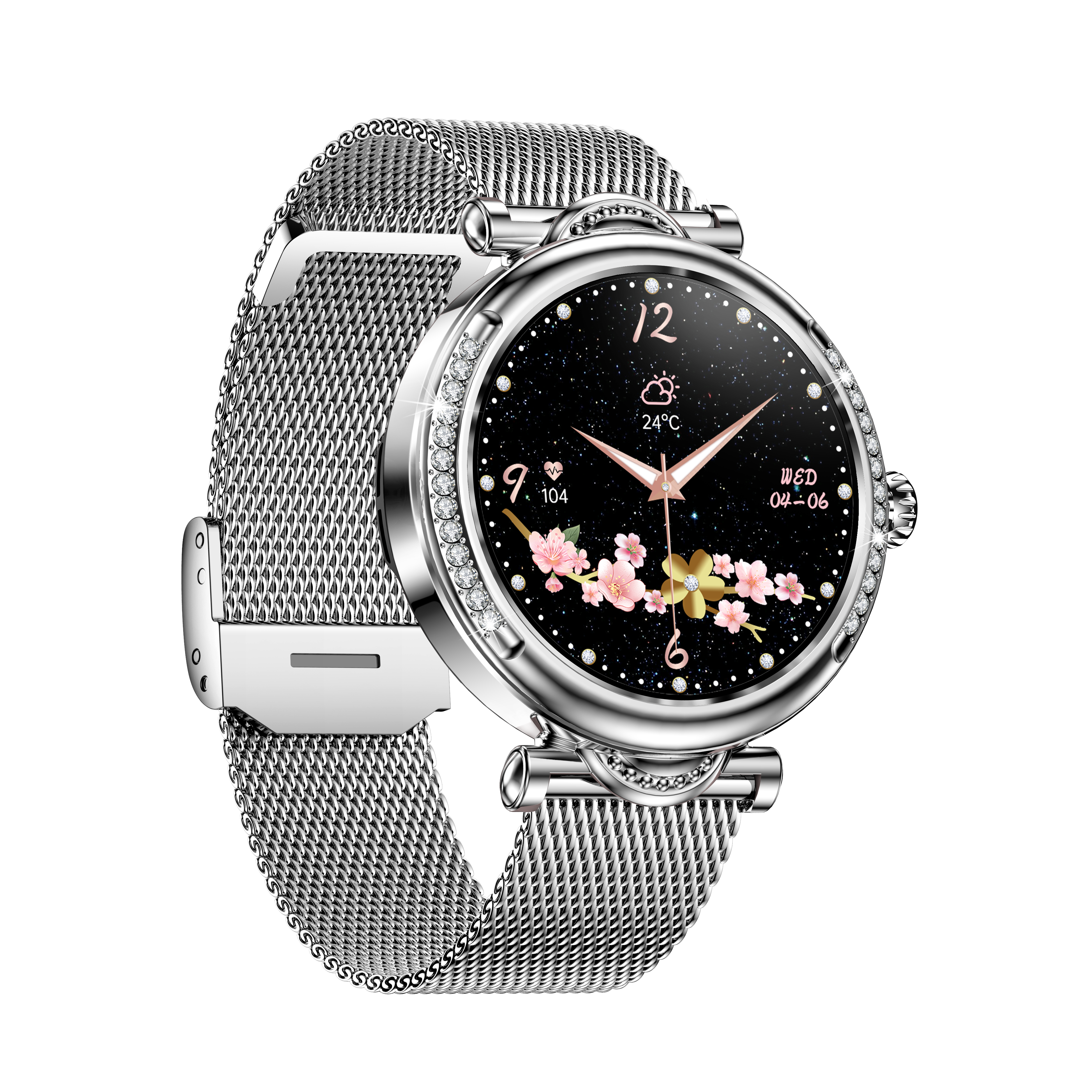 Luxury Diamond Women Smart Watch – 1.27” HD, Bluetooth Call, 100+ Sports Modes, IP68 Waterproof