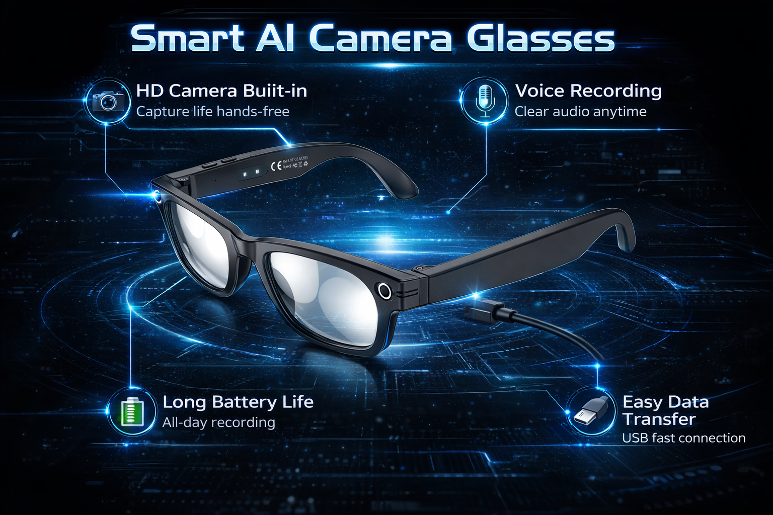 Morrison AI Camera Smart Glasses 8MP OIS WiFi Photo Transfer Bluetooth Call UV400 AI Voice Assistant