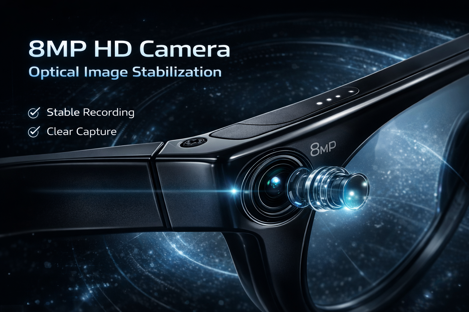 Morrison AI Smart Glasses 8MP Camera Bluetooth Voice Control HD POV Video Recording Smart Eyewear