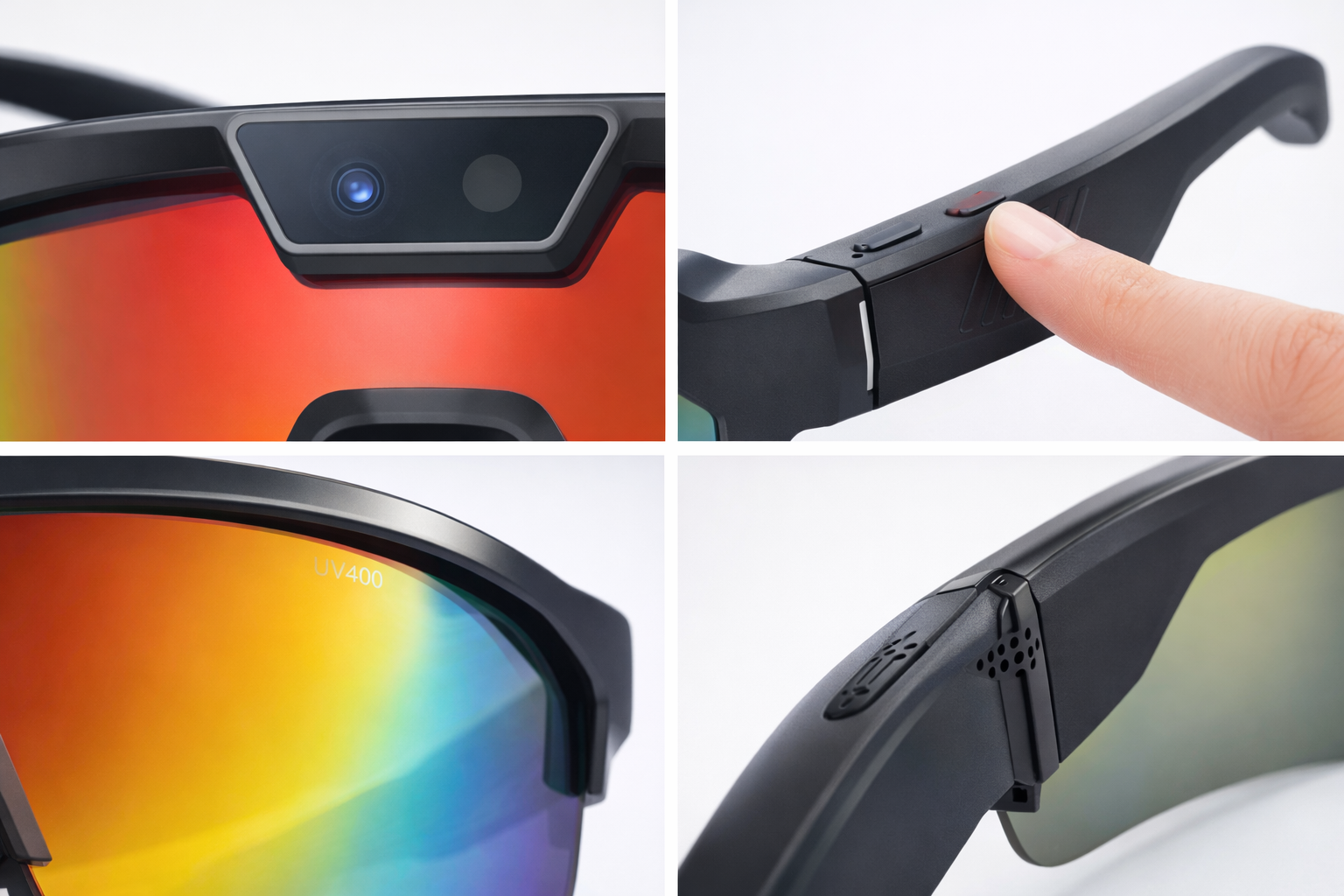 Morrison AI Smart Sports Glasses 8MP HD POV Camera Bluetooth Voice Control UV400 Cycling Skiing Sunglasses