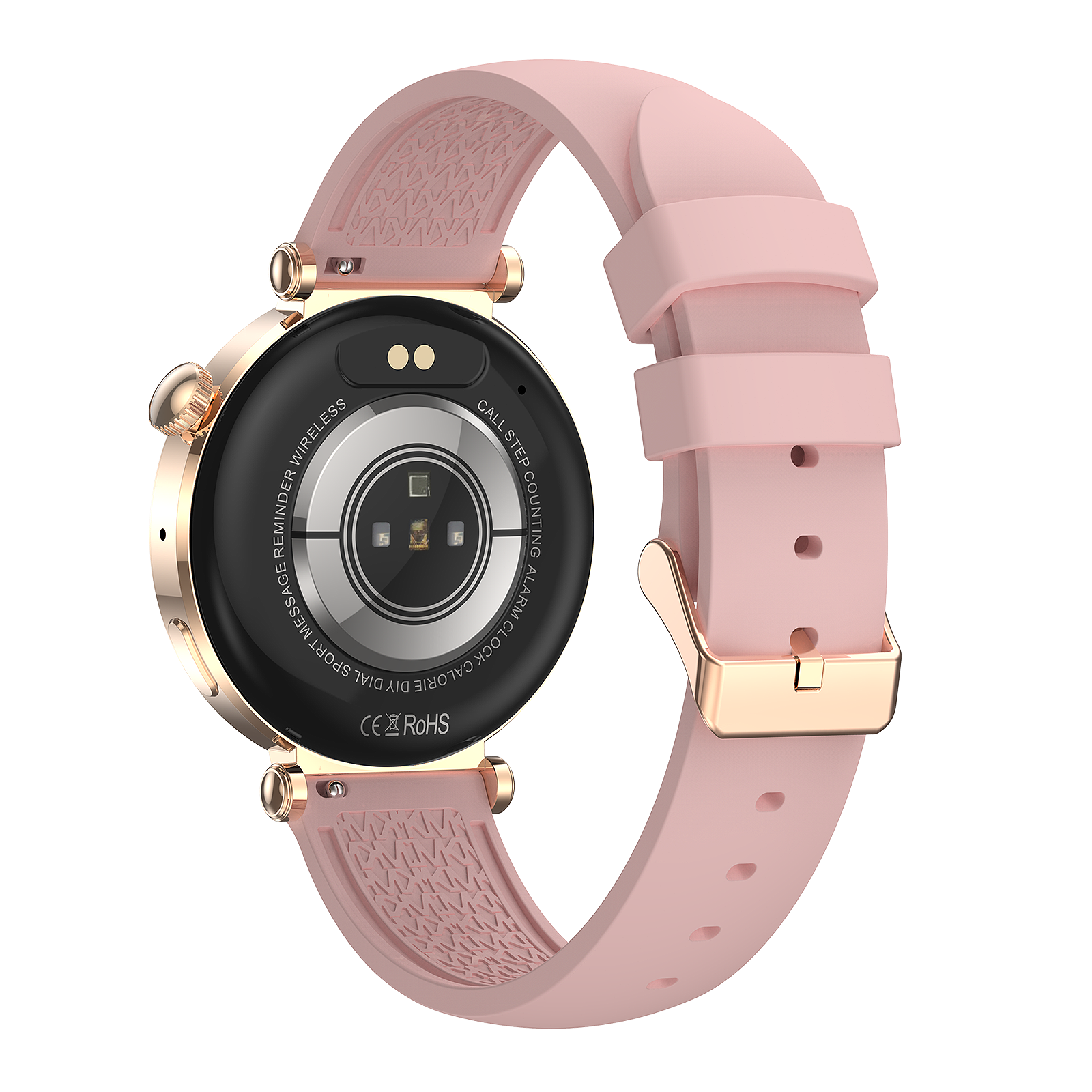 Women’s Fashion Smart Watch, Rose Gold Pink, Full Touch Screen, Heart Rate, Fitness Tracker, Waterproof