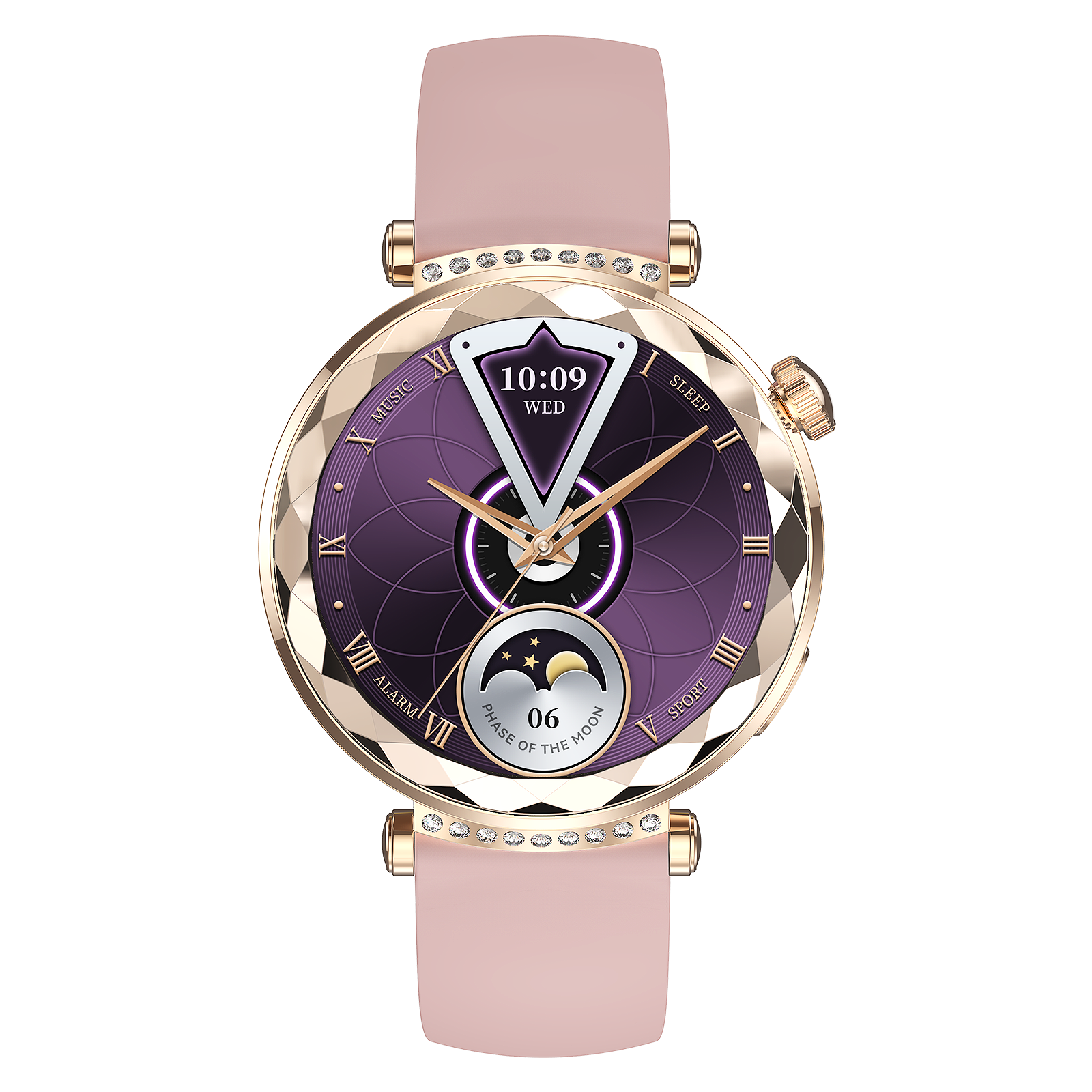 Women’s Fashion Smart Watch, Rose Gold Pink, Full Touch Screen, Heart Rate, Fitness Tracker, Waterproof