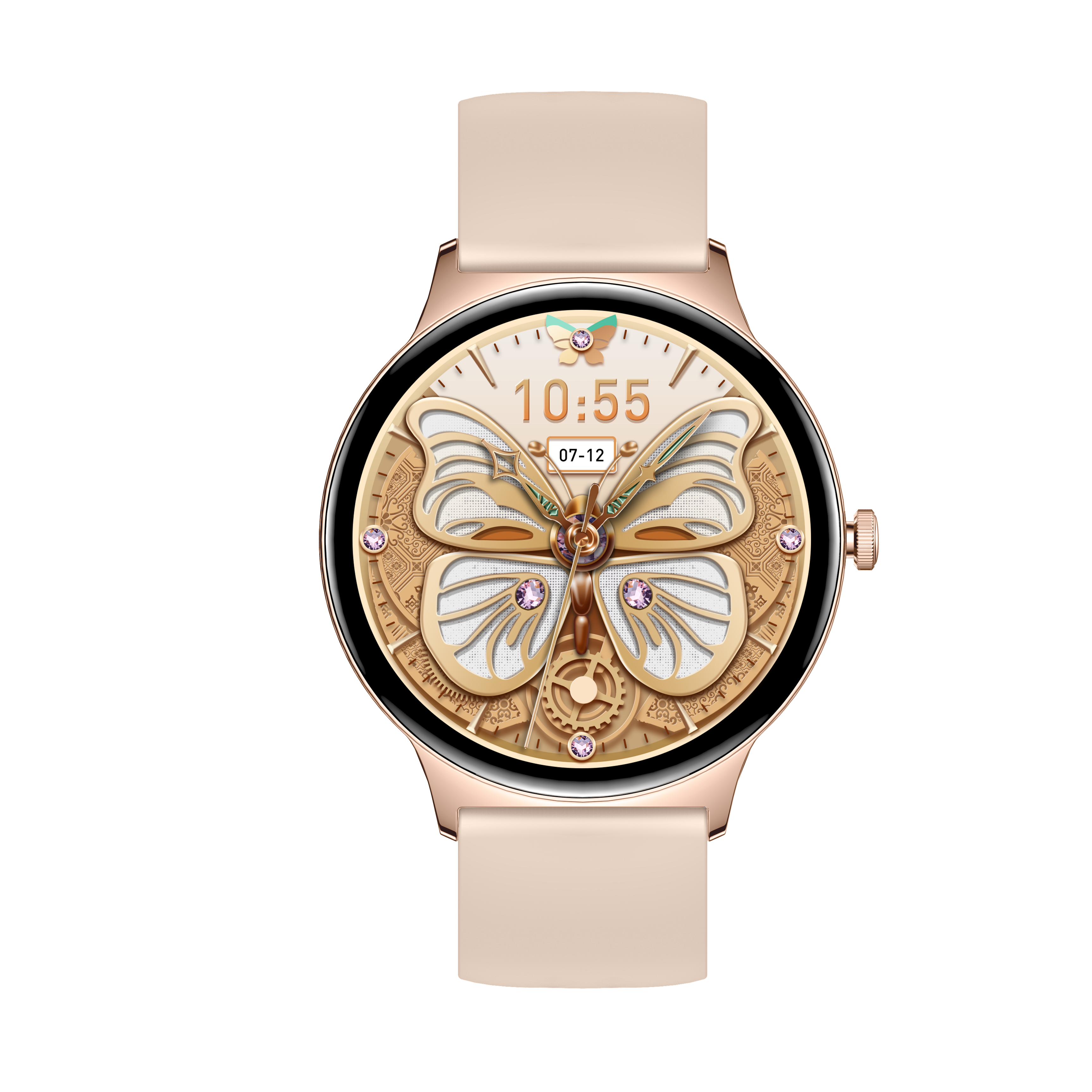 Luxury 1.43-inch AMOLED Women's Smartwatch, Ultra-Thin Zinc Alloy Body, Butterfly Dial, IP68 Waterproof