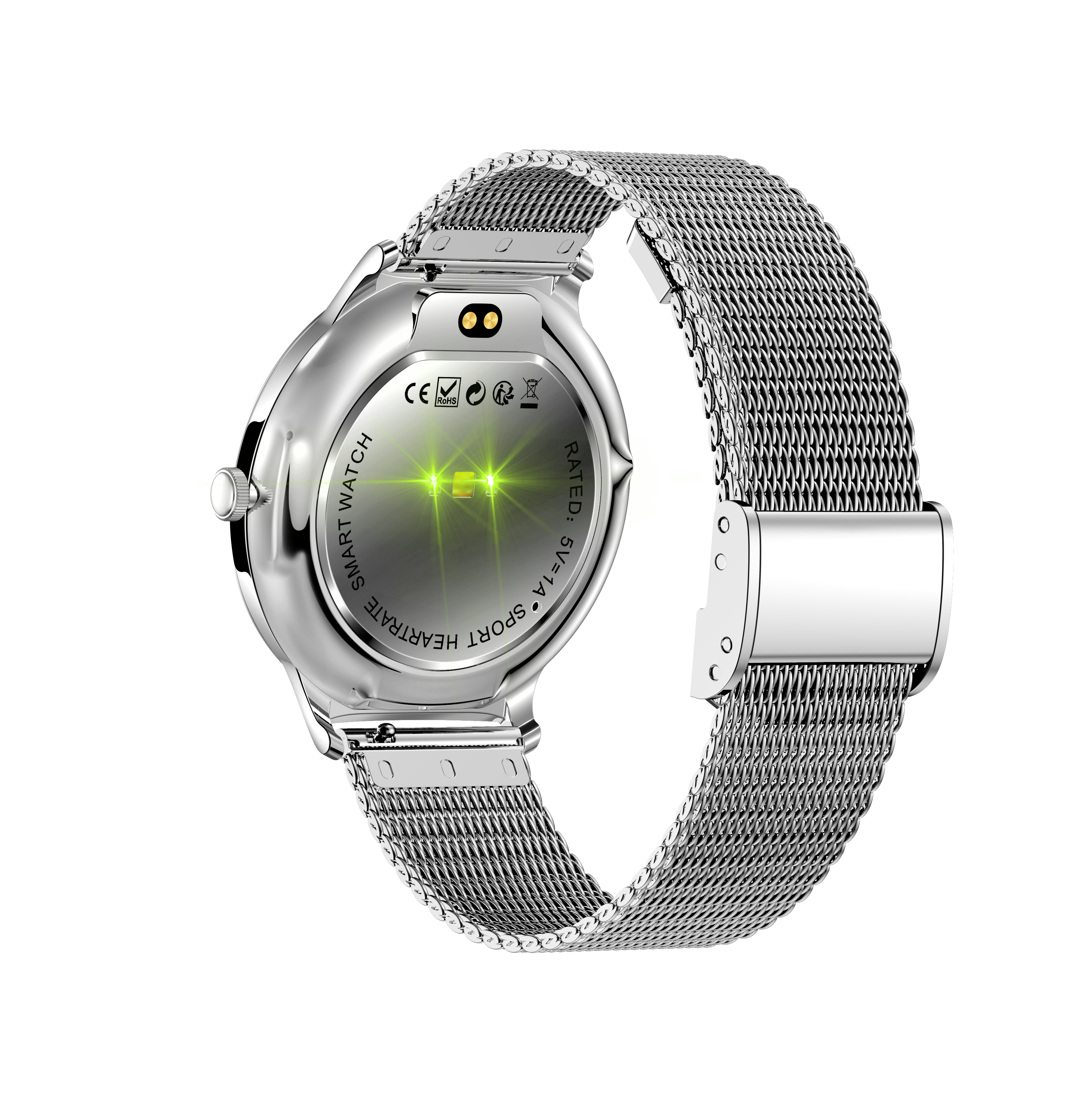 Luxury Ultra-thin Women’s Smart Watch, 1.43” AMOLED, Butterfly Dial, Stainless Steel Mesh, IP68 Waterproof