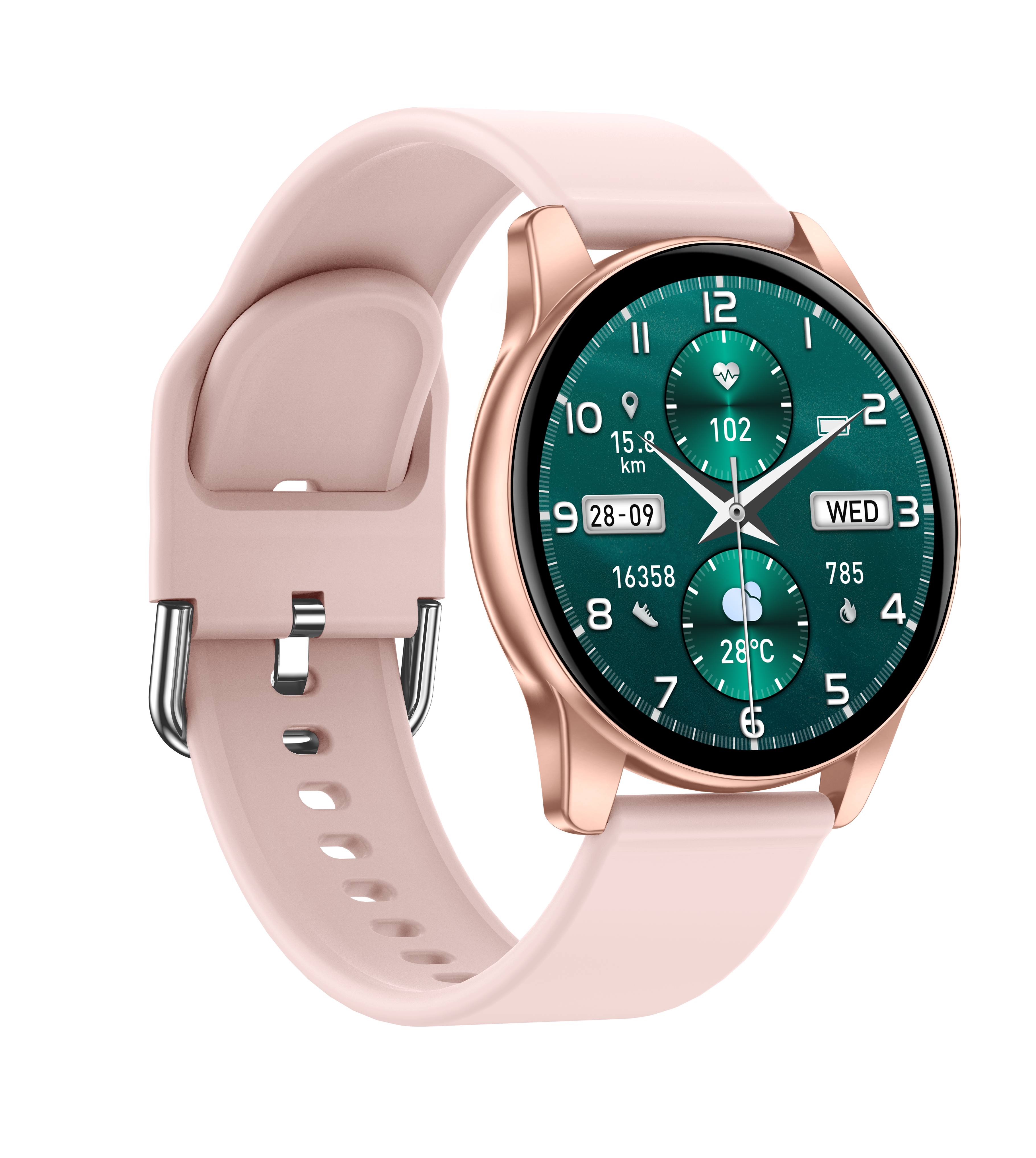 Women’s Smart Watch 1.38” HD Display, Classic Samsung Dual Button, IP68 Waterproof, Heart Rate Blood Oxygen Monitoring, Pink