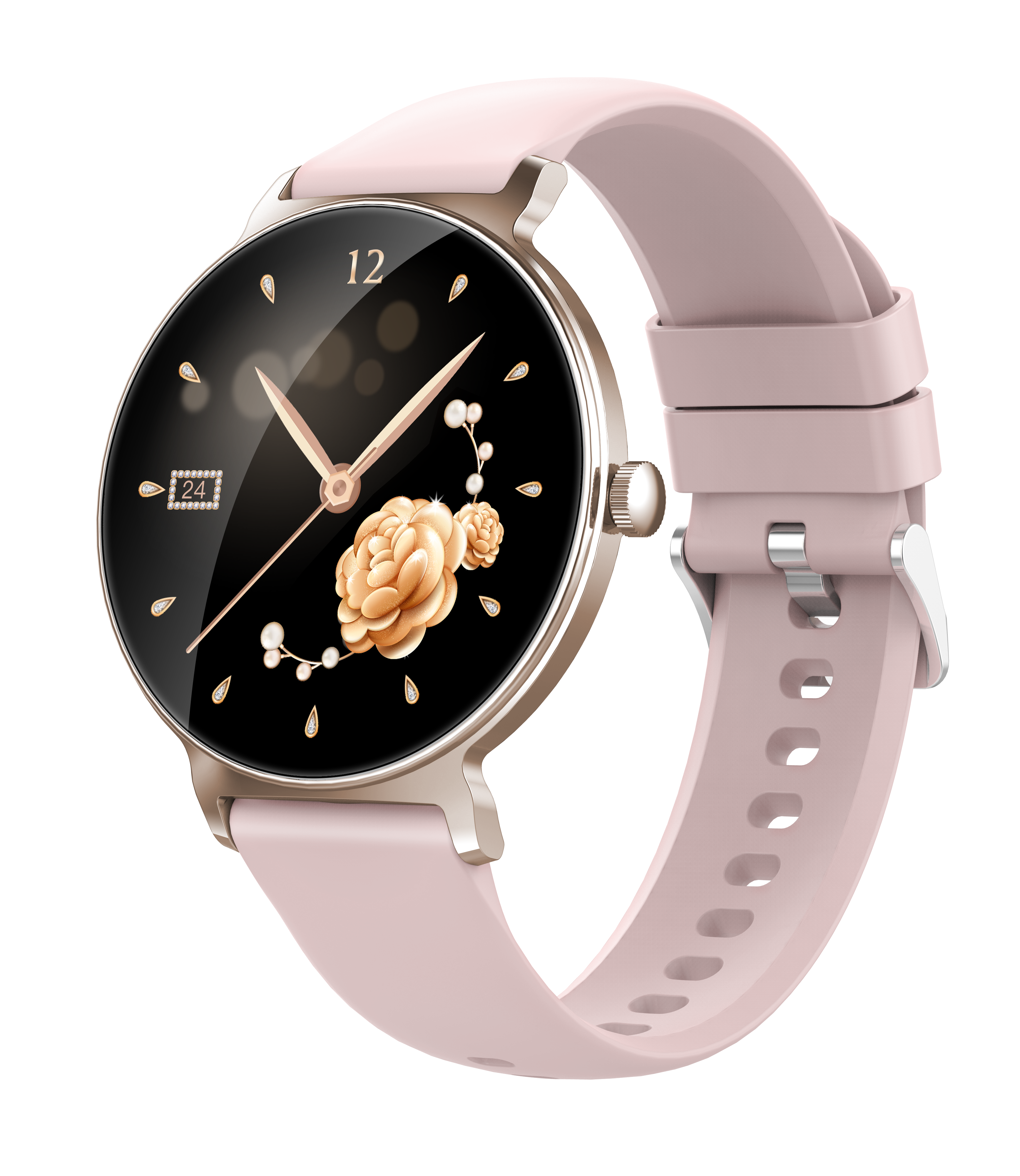 IP68 Waterproof Elegant Slim Ladies Smart Watch with Bluetooth Call, Zinc Alloy Round Case, Luxury Women’s Wearable