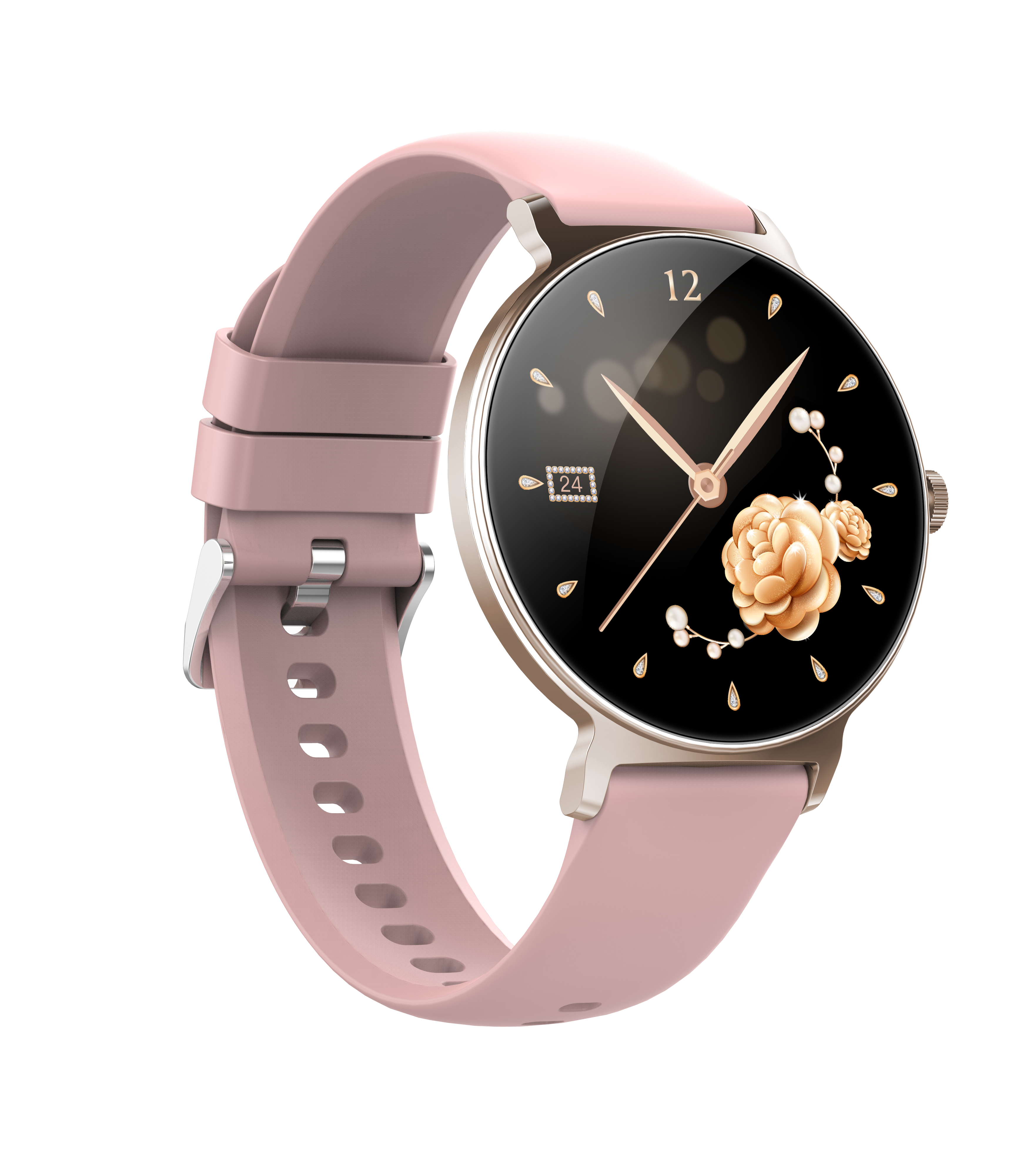 IP68 Waterproof Elegant Slim Ladies Smart Watch with Bluetooth Call, Zinc Alloy Round Case, Luxury Women’s Wearable
