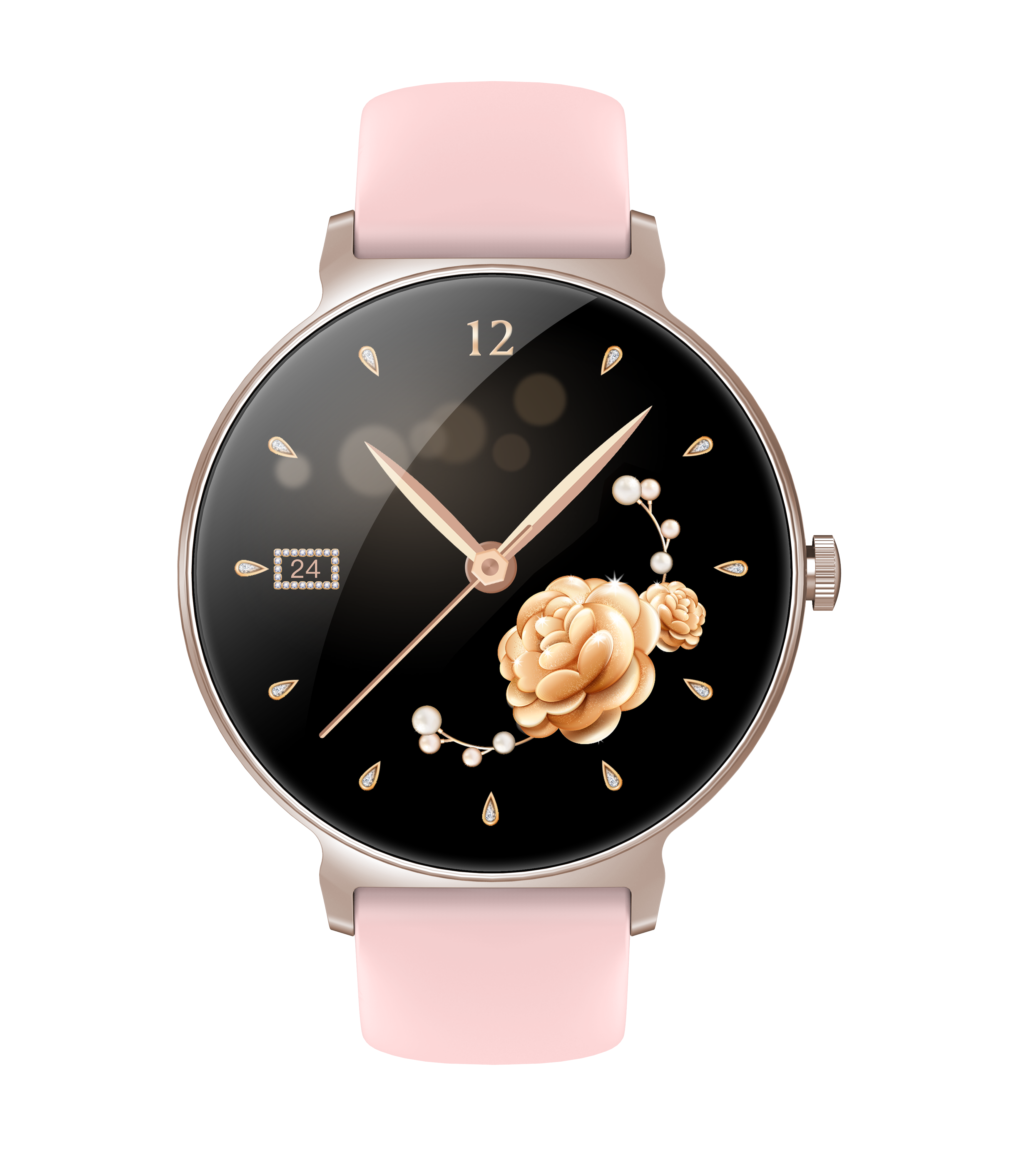 IP68 Waterproof Elegant Slim Ladies Smart Watch with Bluetooth Call, Zinc Alloy Round Case, Luxury Women’s Wearable