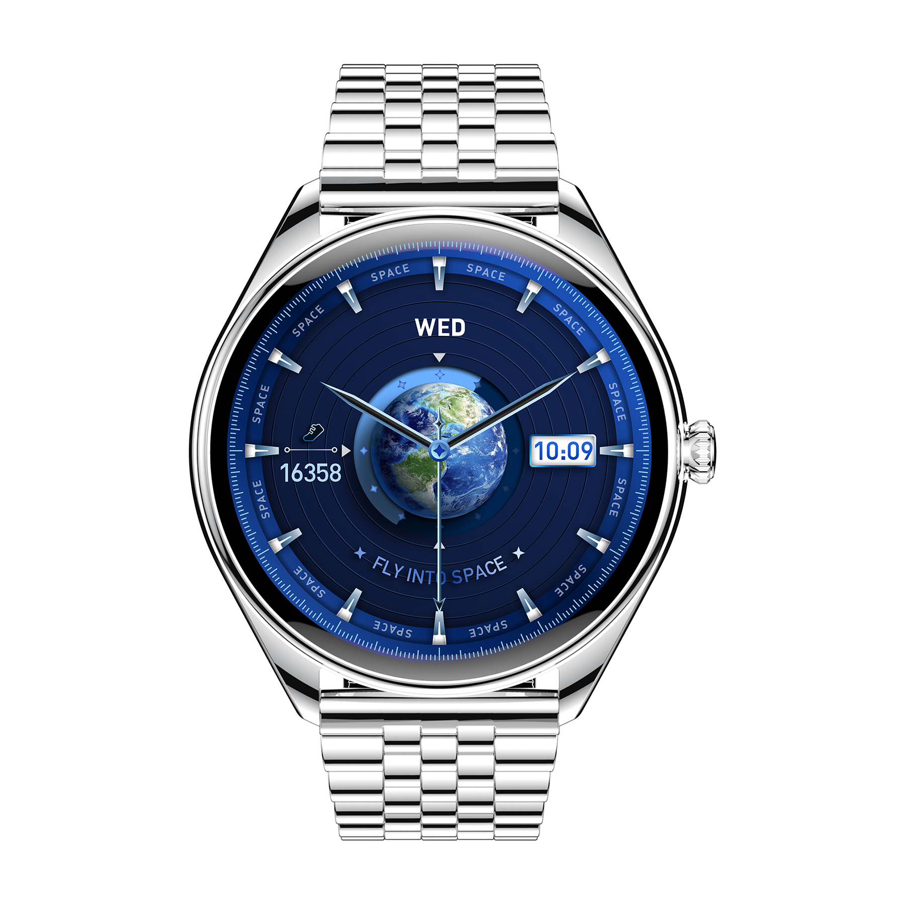 Luxury Round Women’s Smart Watch Stainless Steel Strap IP68 Waterproof Bluetooth Calling Mechanical Style