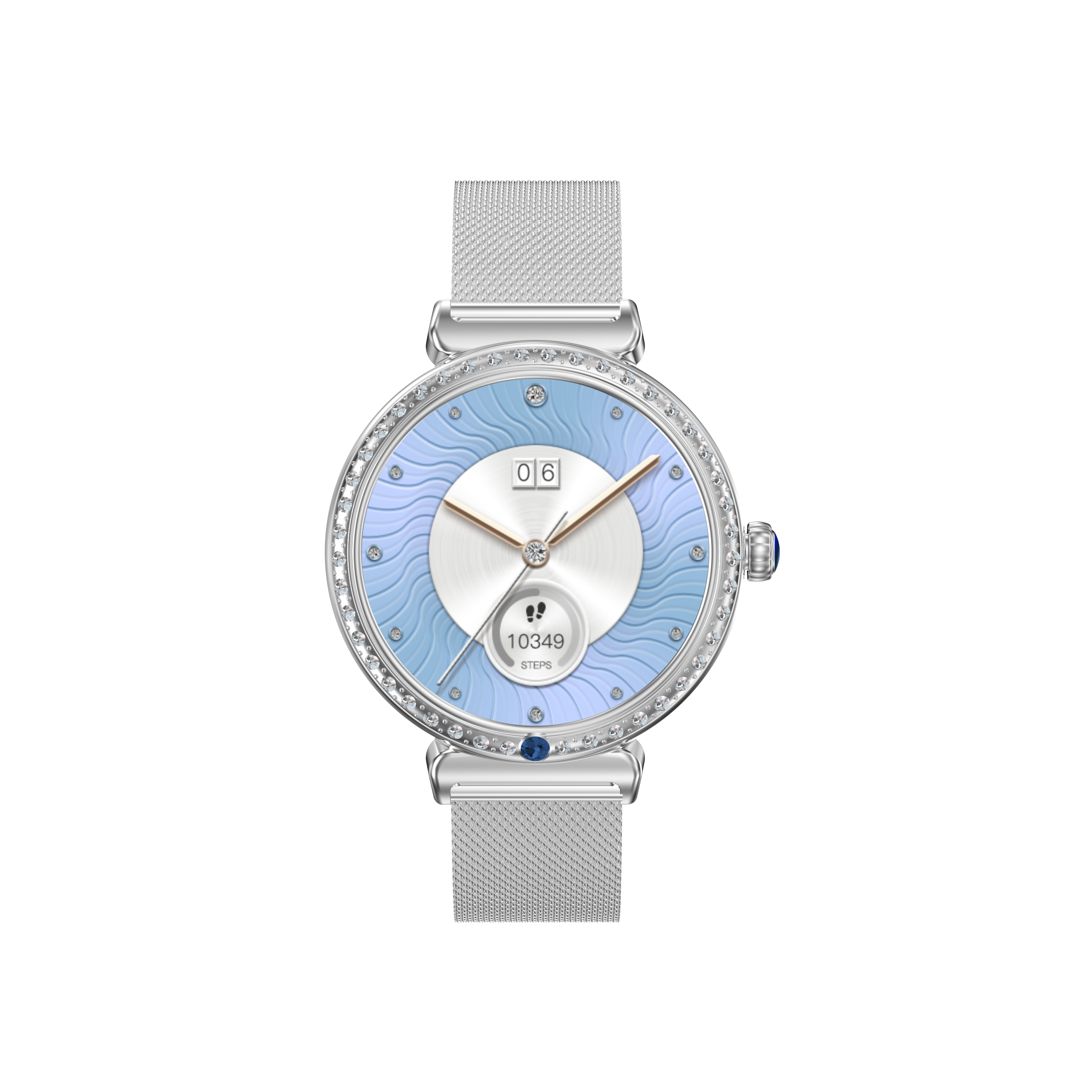 Women's AMOLED Smartwatch – 1.28'' Display, Diamond-Embedded, IP68 Waterproof
