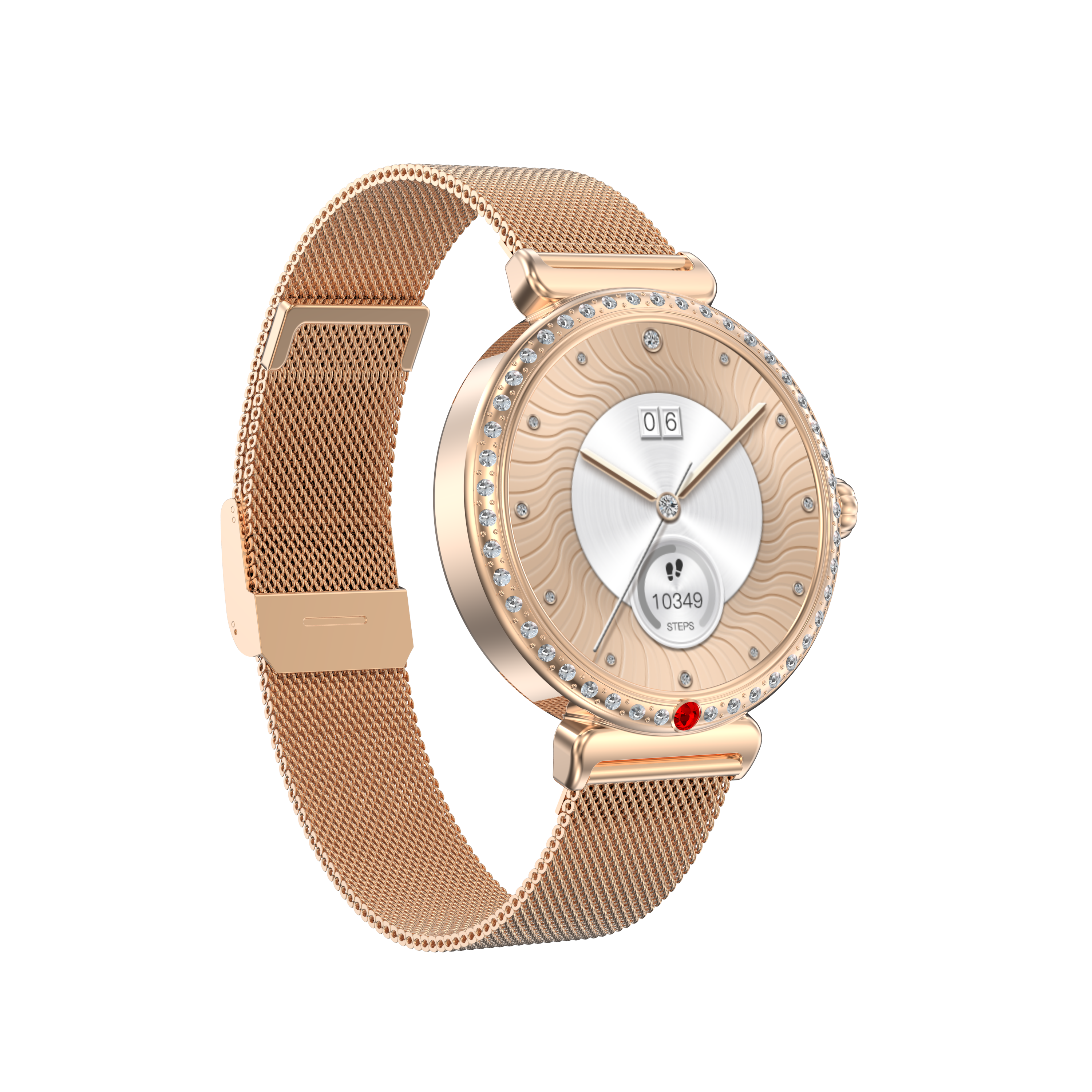 Luxury Women's Diamond Round Smart Watch, 1.28