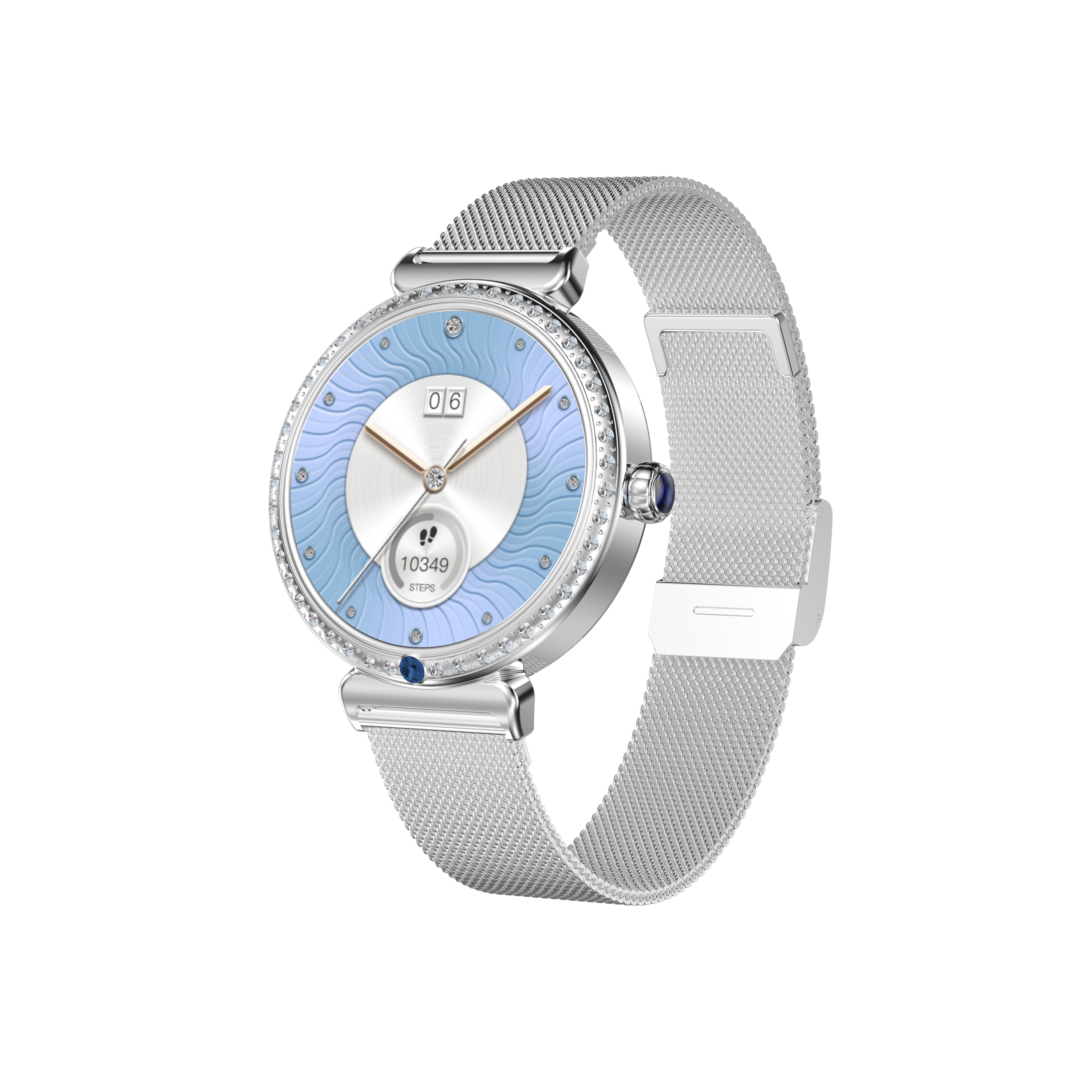 Women's AMOLED Smartwatch – 1.28'' Display, Diamond-Embedded, IP68 Waterproof